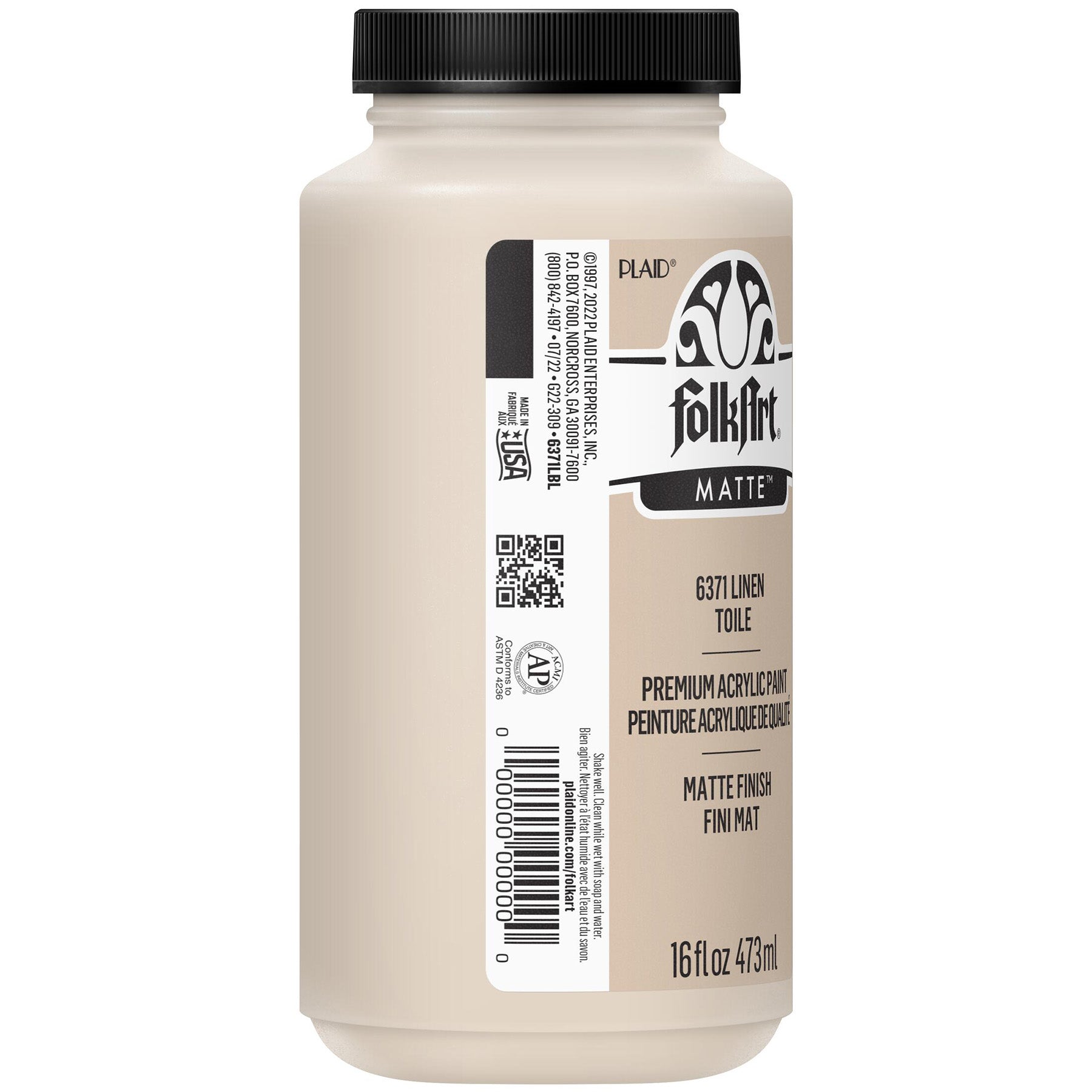 Acrylic Paint Matte, 16oz., Linen