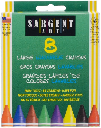 Sargent Art Crayons - 8-Piece Large Crayon Peg Box Set