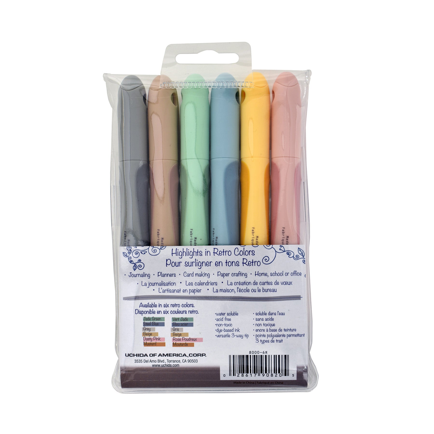 8000-6R PASTEL LINER RETRO 6PC SET