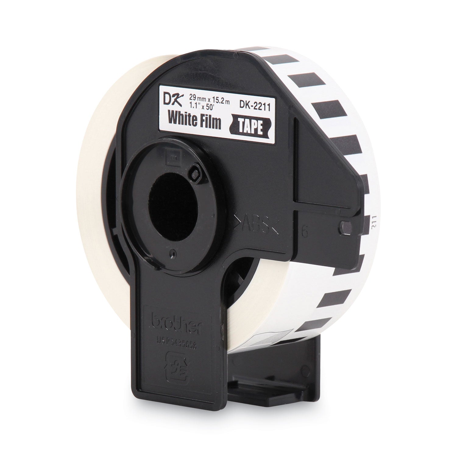 Brother Continuous Length White Film DK Tape - 1 9/64" Width x 50 ft Length - Removable Adhesive - Direct Thermal - White - Jam-free - 1 Roll