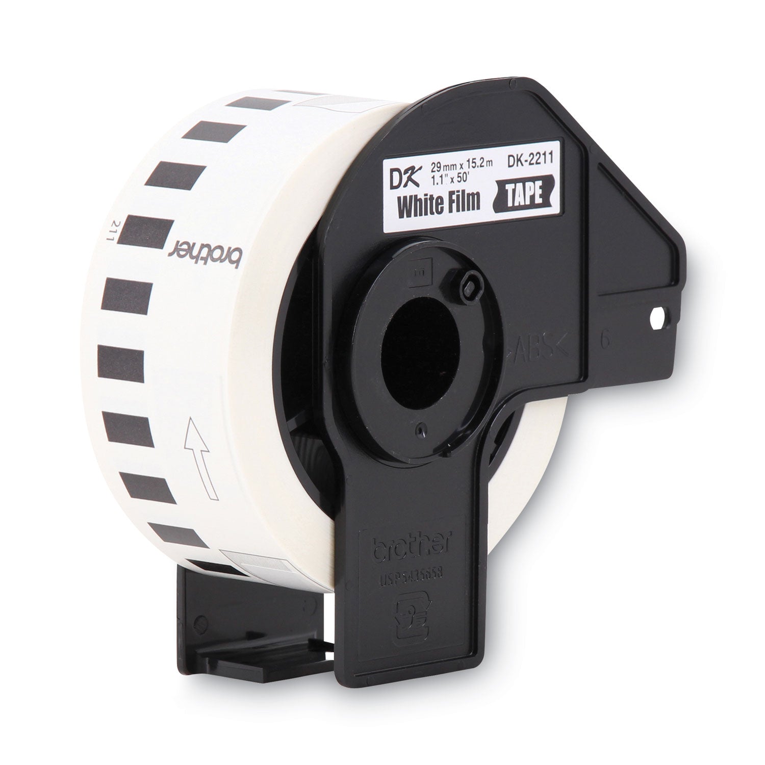 Brother Continuous Length White Film DK Tape - 1 9/64" Width x 50 ft Length - Removable Adhesive - Direct Thermal - White - Jam-free - 1 Roll