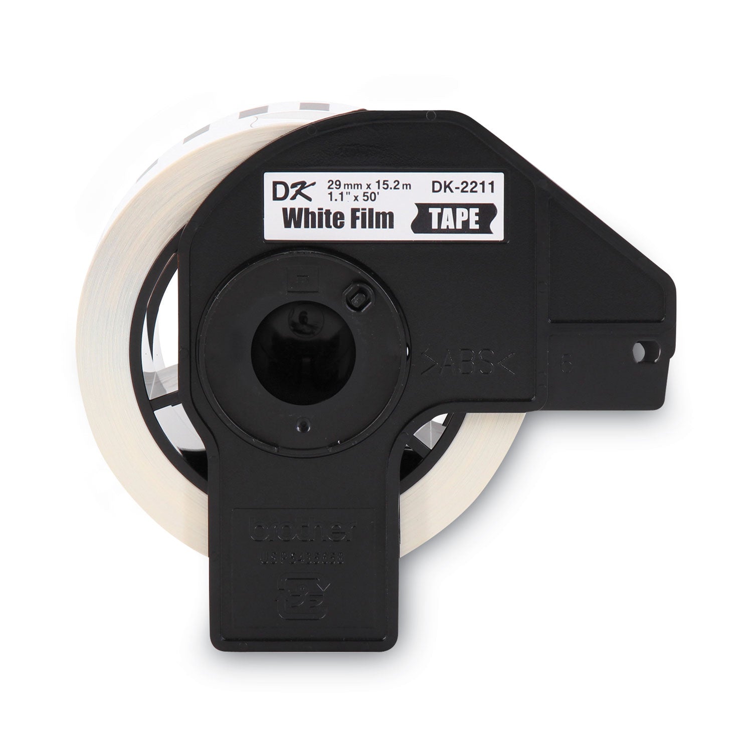 Brother Continuous Length White Film DK Tape - 1 9/64" Width x 50 ft Length - Removable Adhesive - Direct Thermal - White - Jam-free - 1 Roll