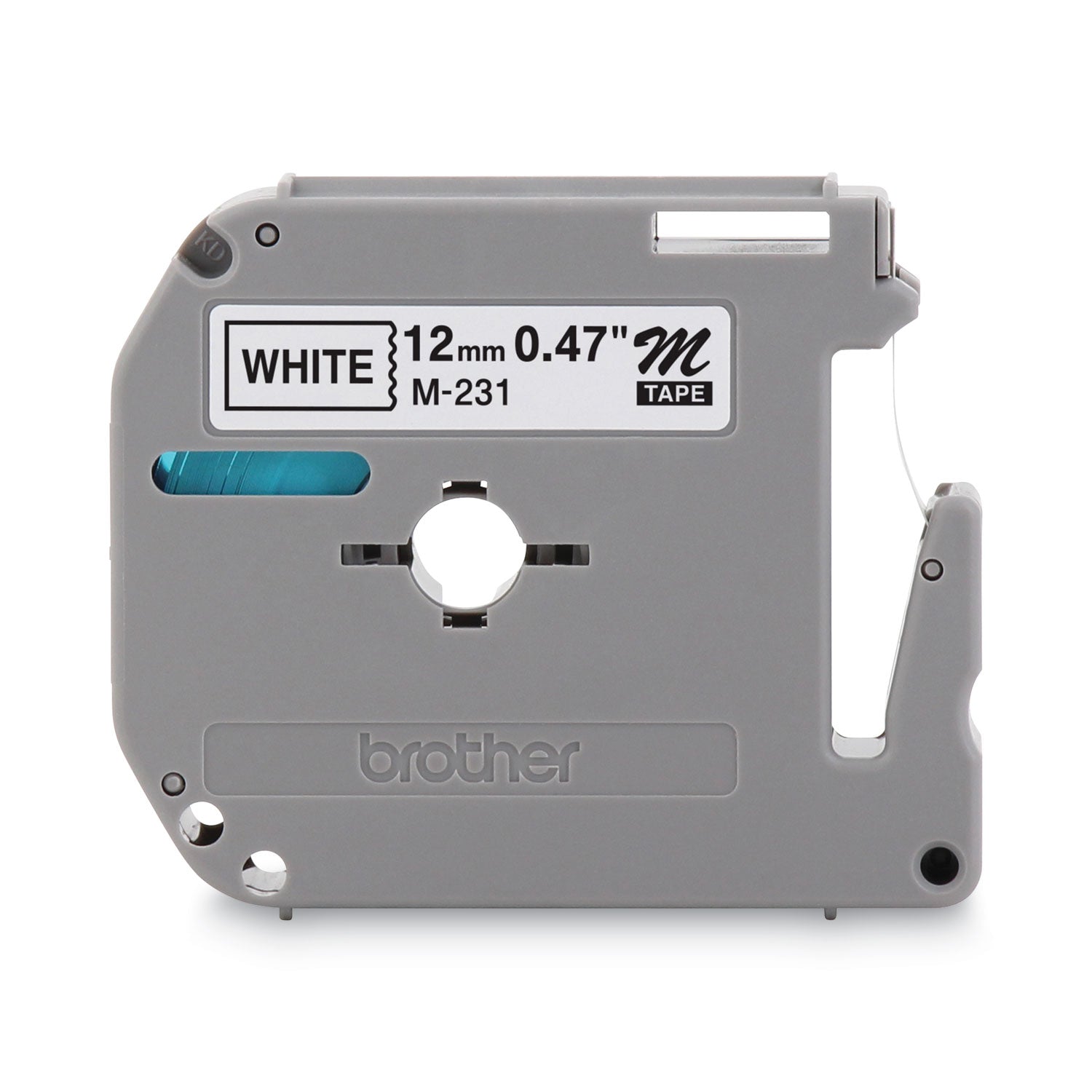 P-touch P-touch Nonlaminated M Series Tape Cartridge - 1/2" Width - Direct Thermal - White - Non-laminated, Self-adhesive - 1 Each