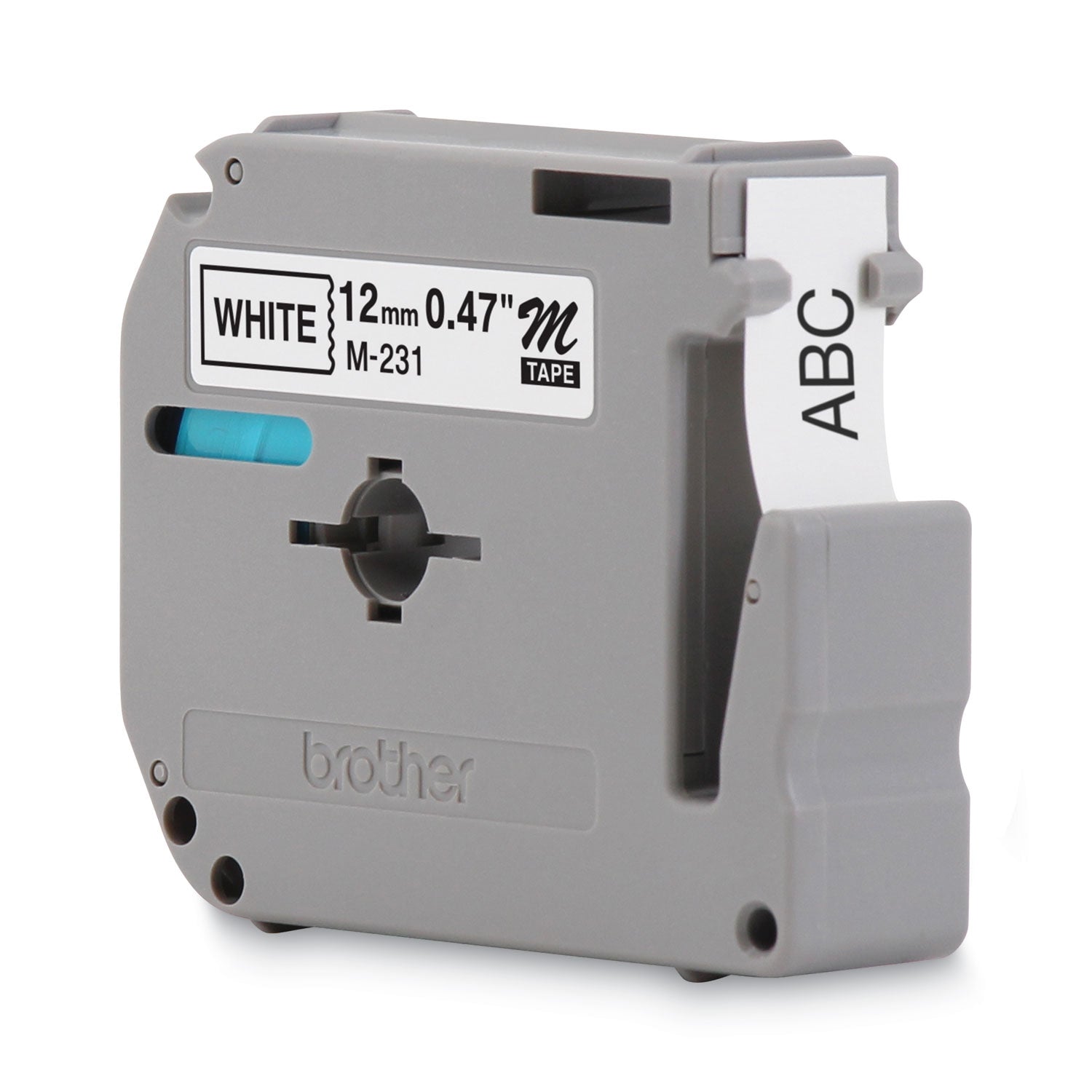 P-touch P-touch Nonlaminated M Series Tape Cartridge - 1/2" Width - Direct Thermal - White - Non-laminated, Self-adhesive - 1 Each