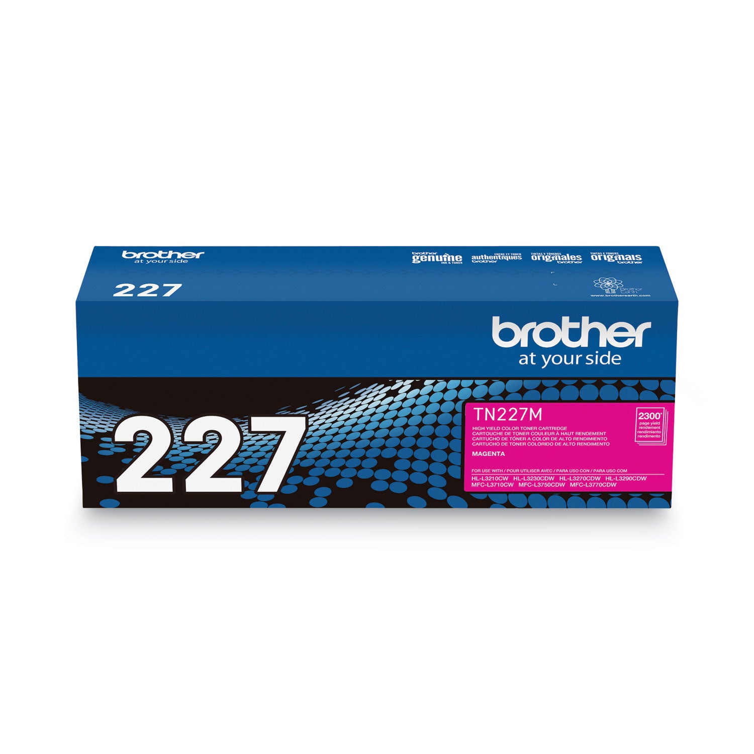 Brother TN-227M Original High Yield Laser Toner Cartridge - Magenta - 1 Each