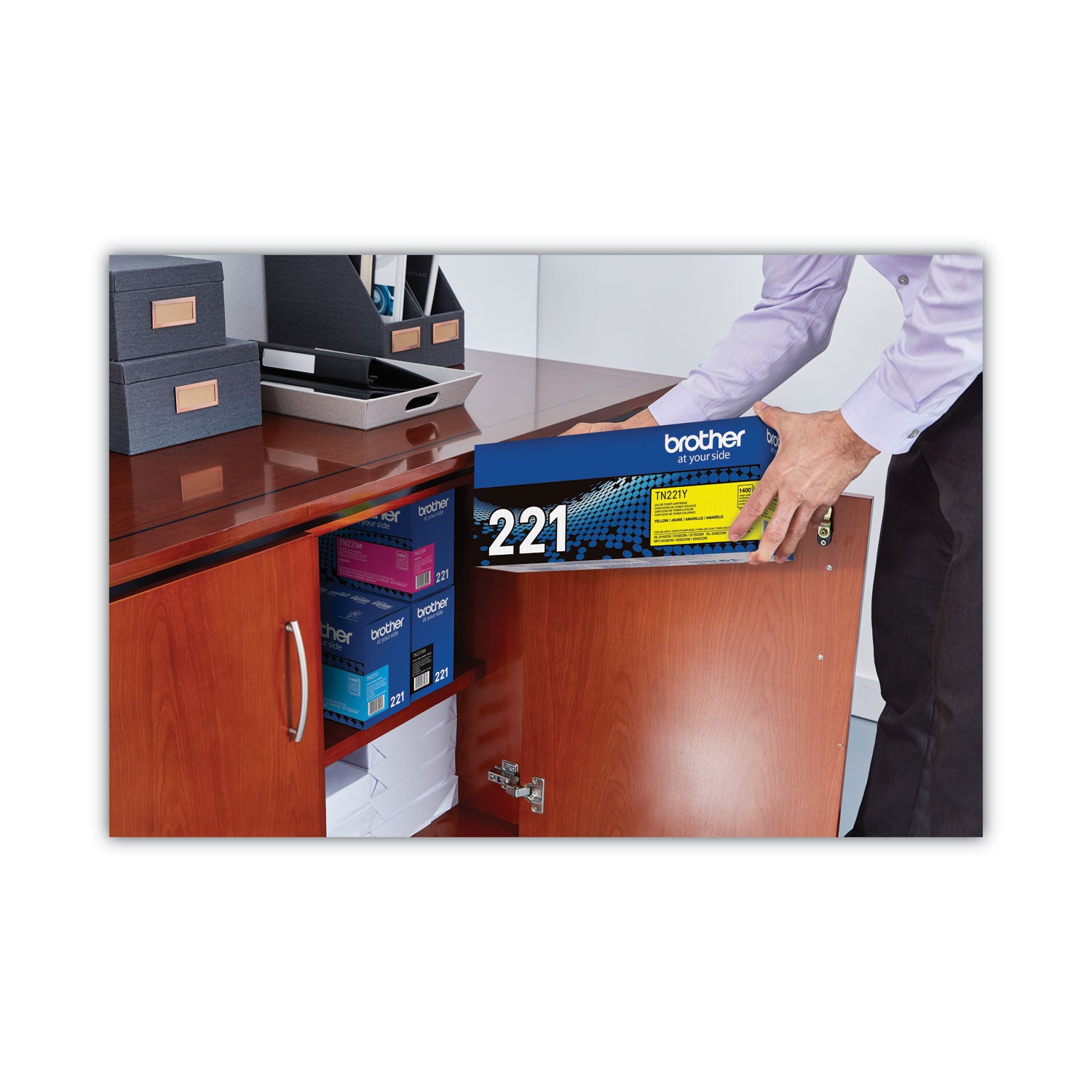Brother TN221Y Original Standard Yield Laser Toner Cartridge - Yellow - 1 Each
