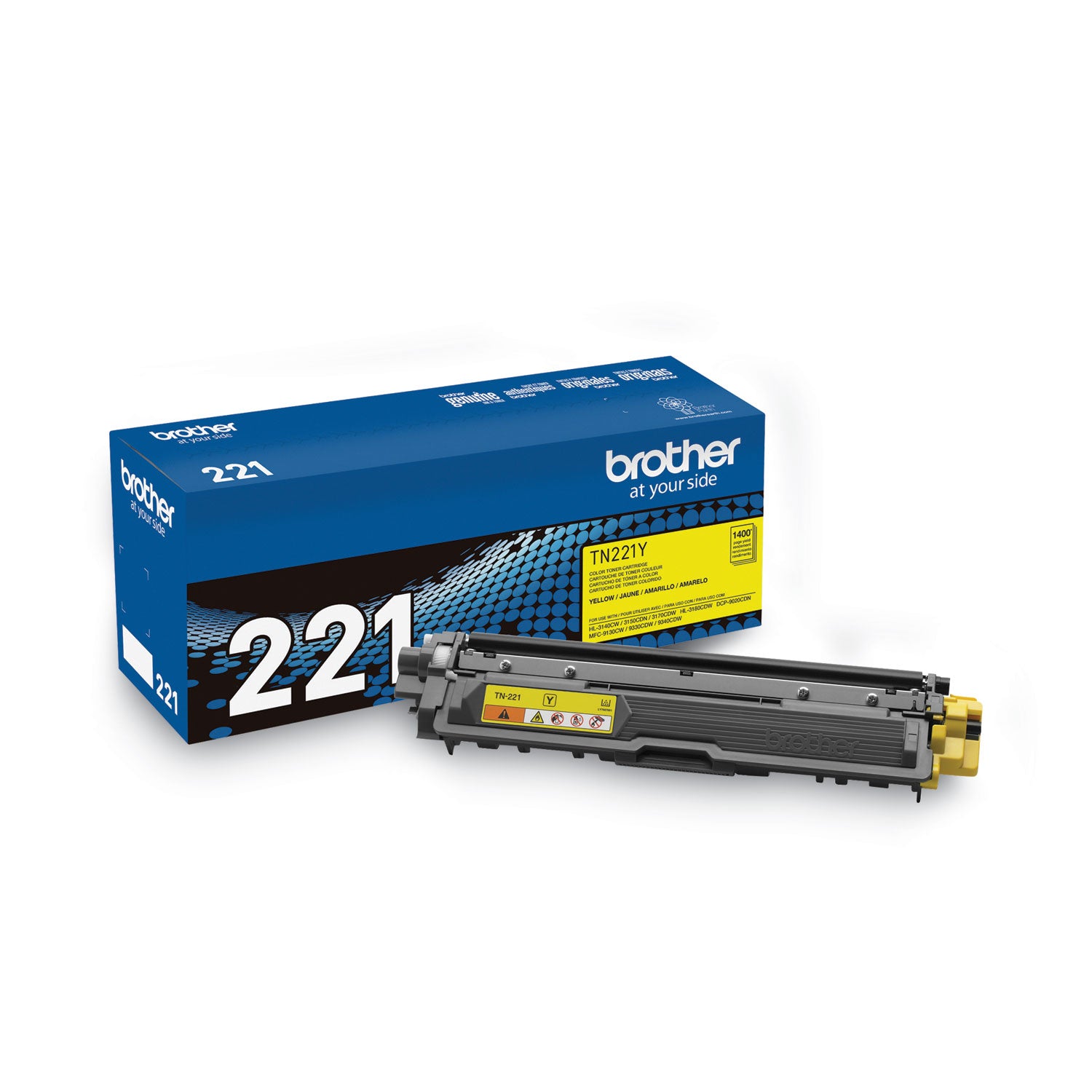 Brother TN221Y Original Standard Yield Laser Toner Cartridge - Yellow - 1 Each