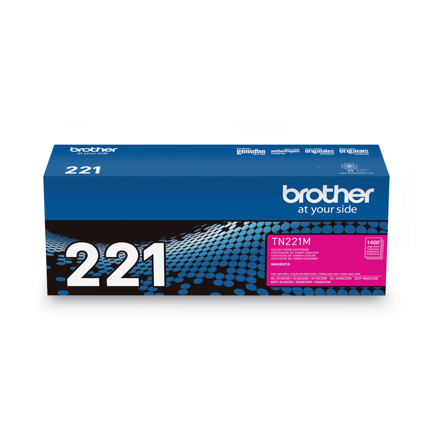 Brother TN221M Original Standard Yield Laser Toner Cartridge - Magenta - 1 Each