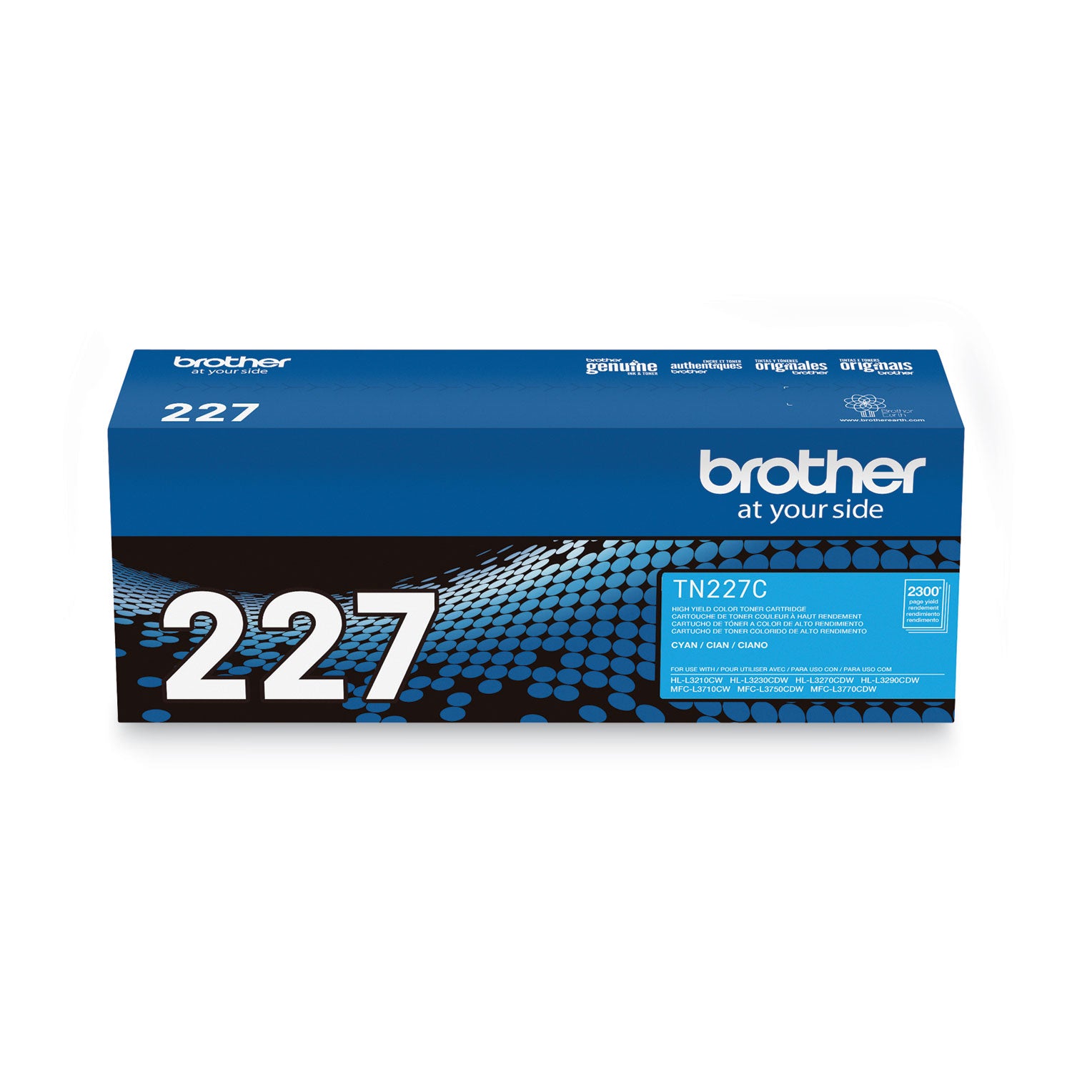 Brother TN-227C Original High Yield Laser Toner Cartridge - Cyan - 1 Each