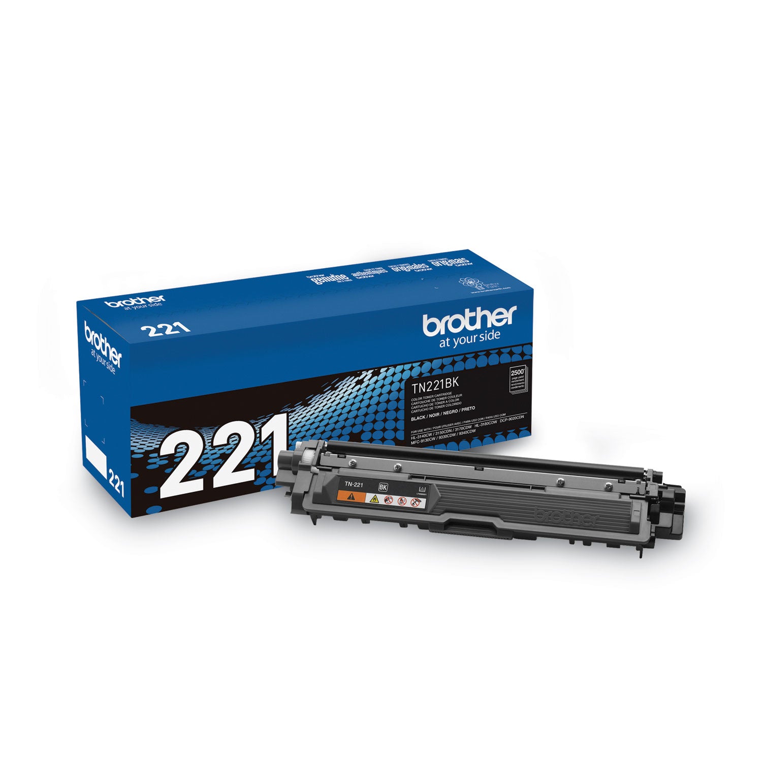 Brother TN221BK Original Standard Yield Laser Toner Cartridge - Black - 1 Each