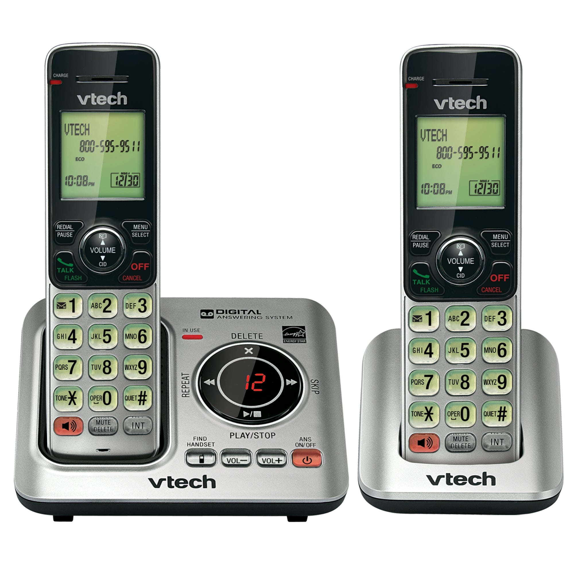 Vtech DECT6.0 2-Handset Caller ID Cordless Speakerphone with Digital Answerer