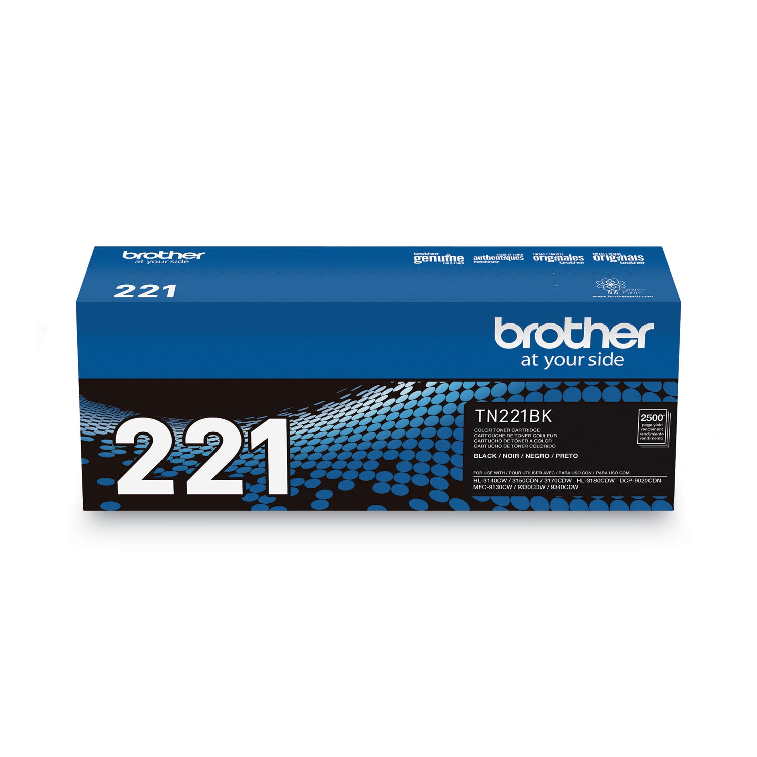 Brother TN221BK Original Standard Yield Laser Toner Cartridge - Black - 1 Each