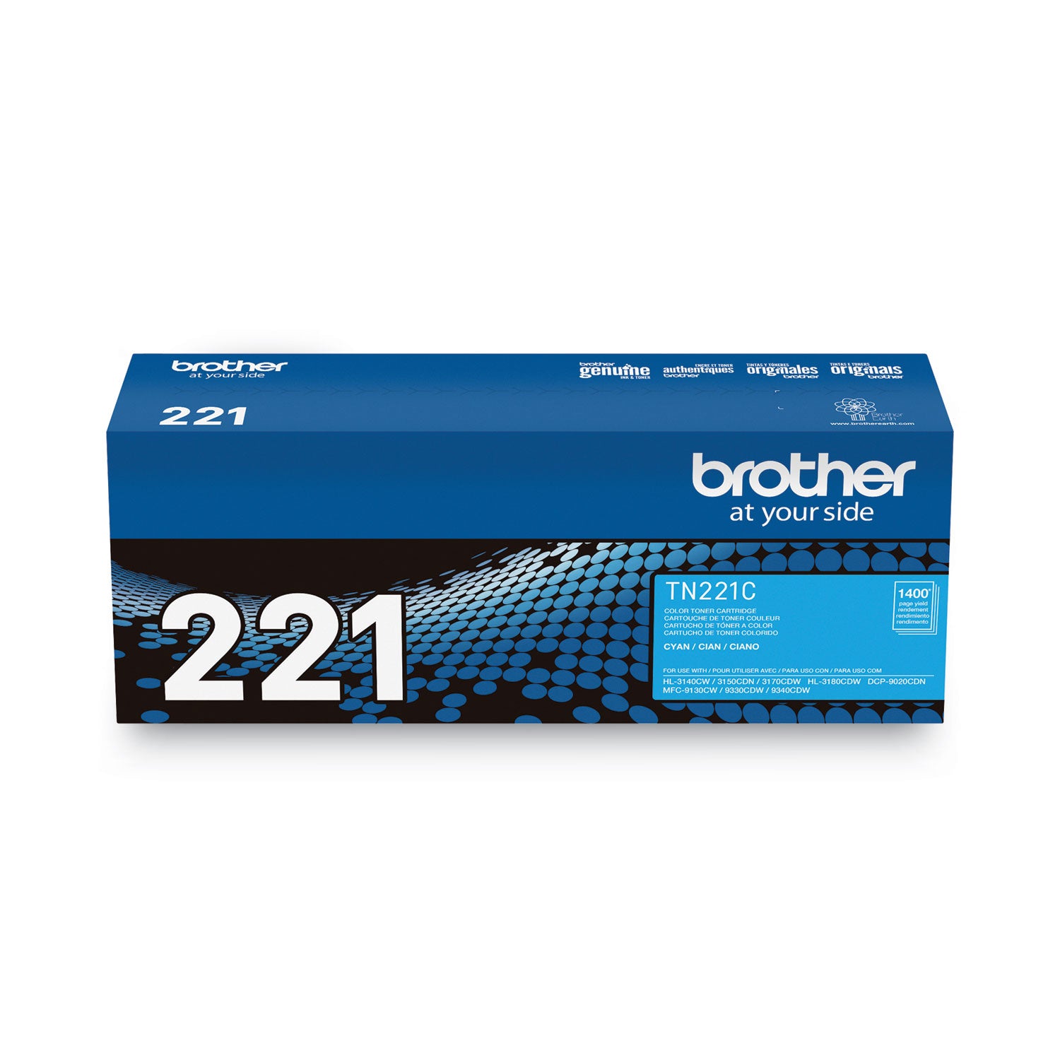 Brother TN221C Original Standard Yield Laser Toner Cartridge - Cyan - 1 Each