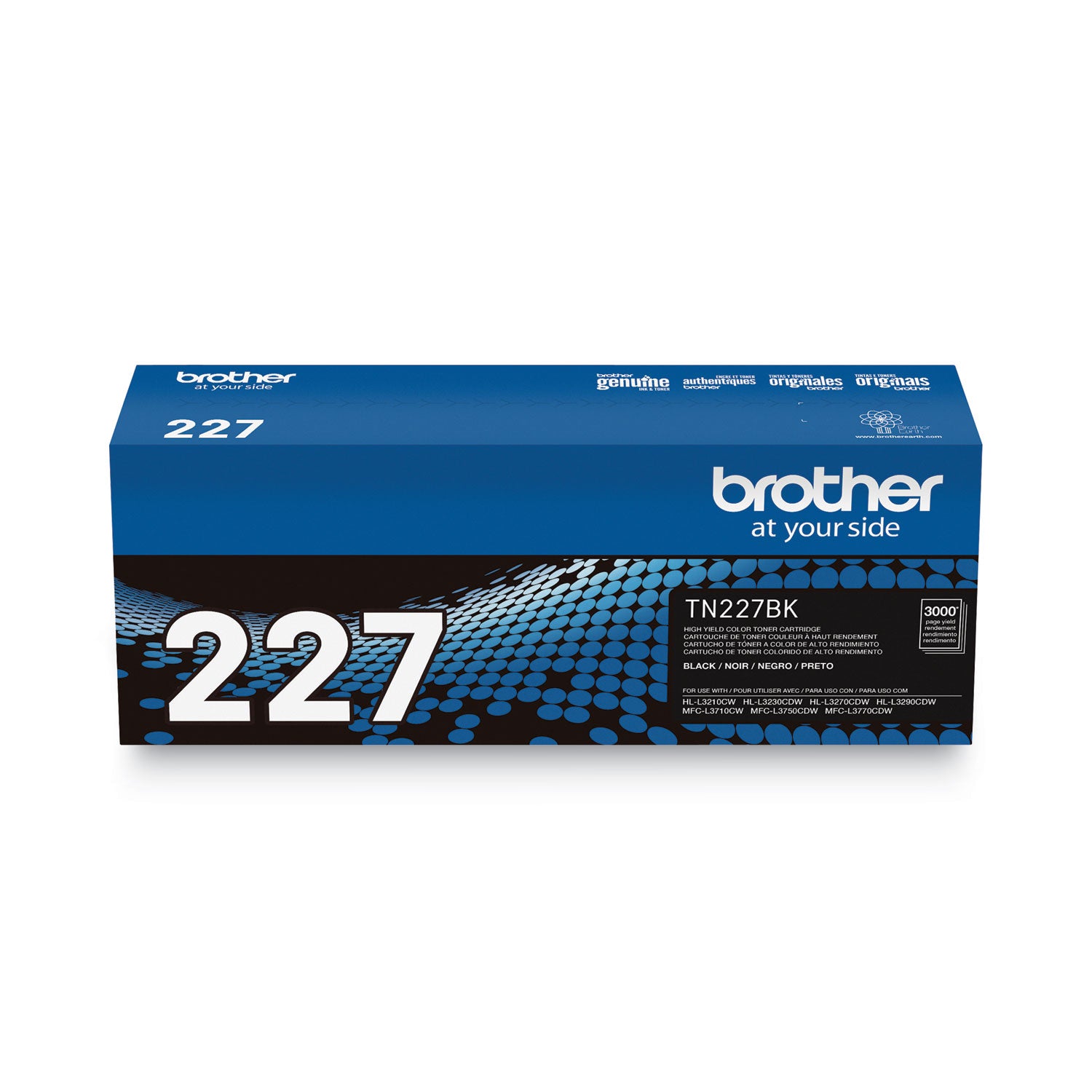 Brother TN-227BK Original High Yield Laser Toner Cartridge - Black - 1 Each