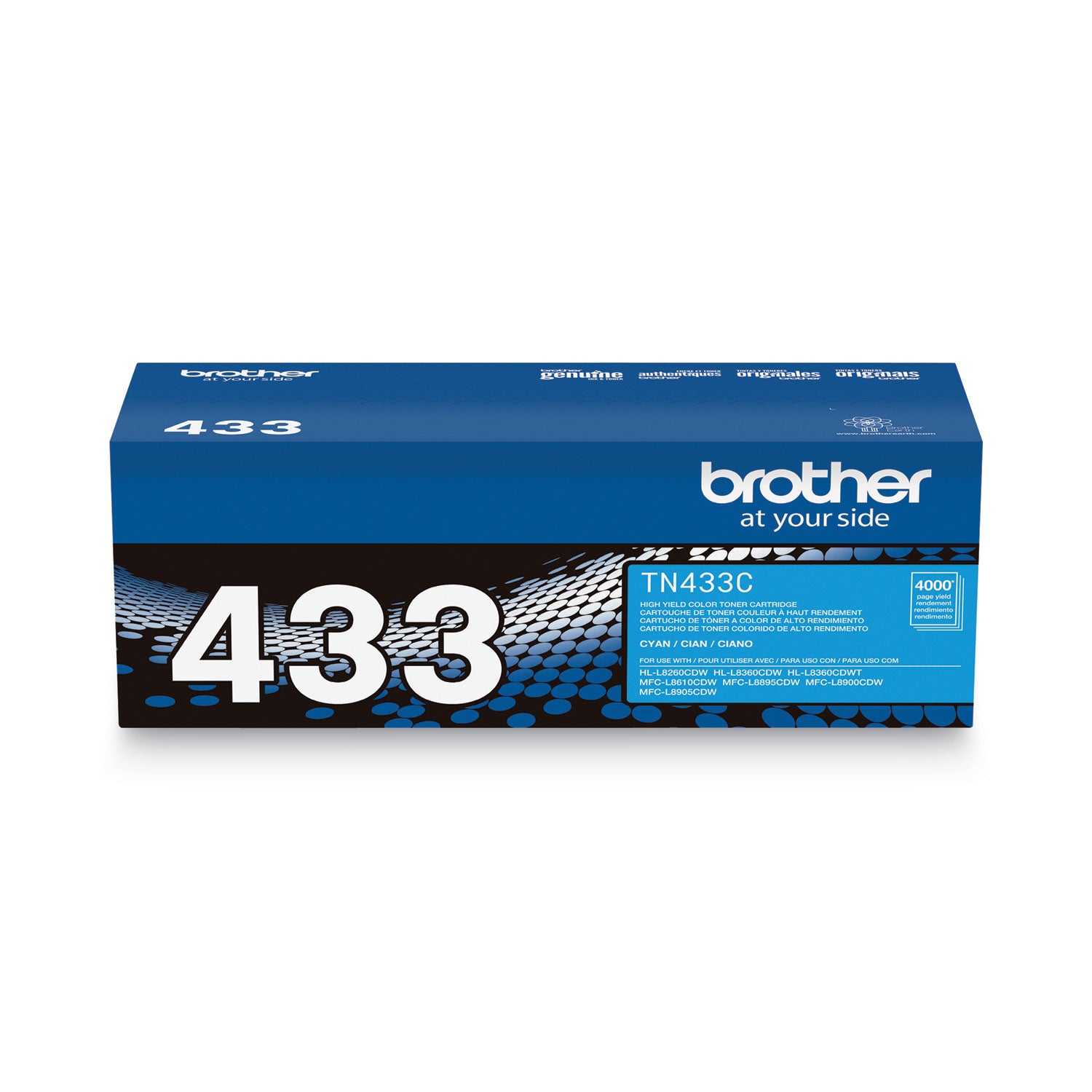 Brother TN433C Original High Yield Laser Toner Cartridge - Cyan - 1 Each