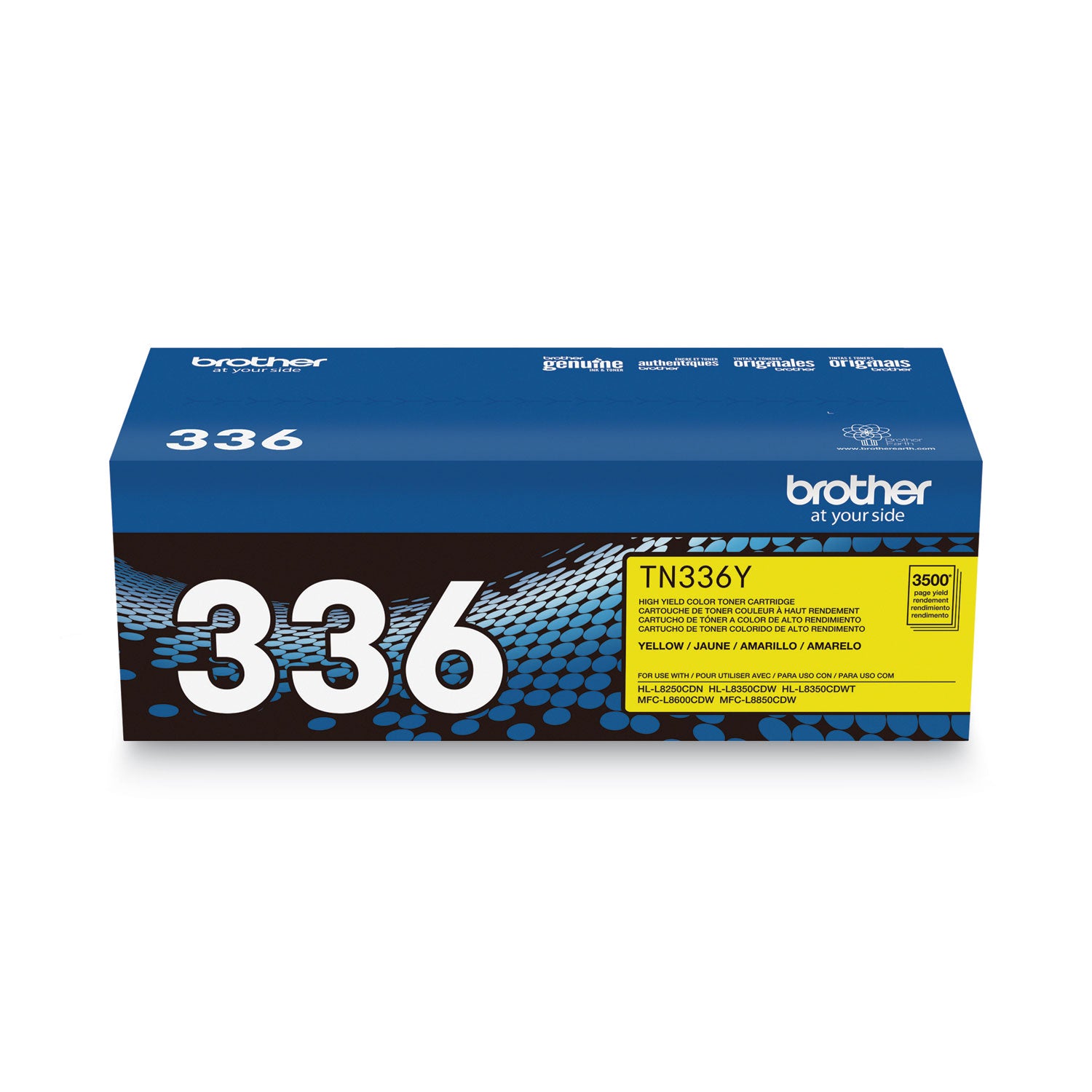 Brother TN336Y Original High Yield Laser Toner Cartridge - Yellow - 1 Each