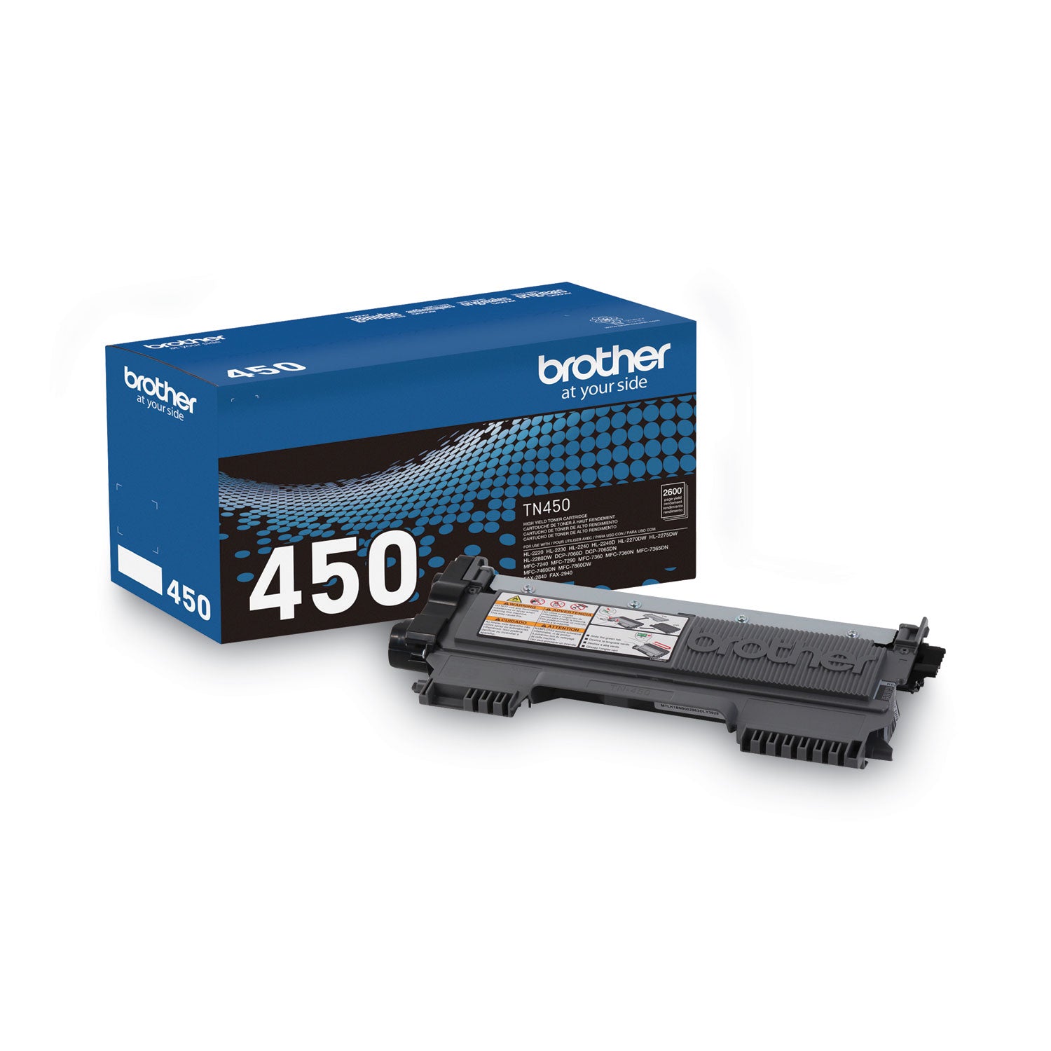 Brother TN450 Original High Yield Laser Toner Cartridge - Black - 1 Each