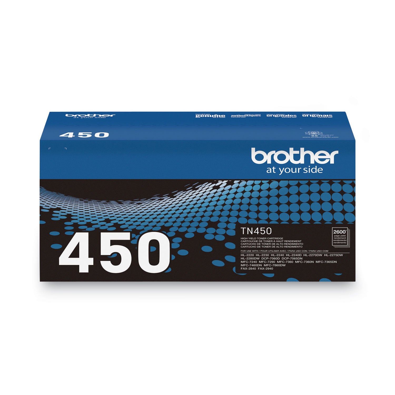 Brother TN450 Original High Yield Laser Toner Cartridge - Black - 1 Each