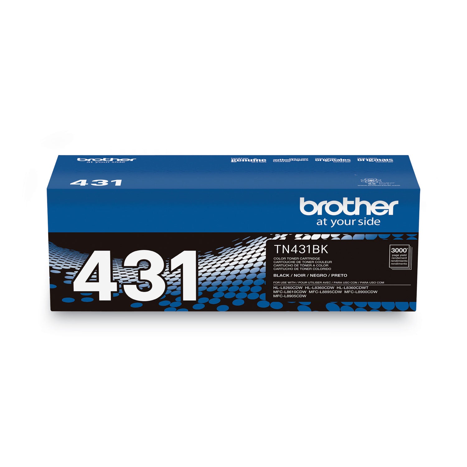 Brother TN431BK Original Standard Yield Laser Toner Cartridge - Black - 1 Each