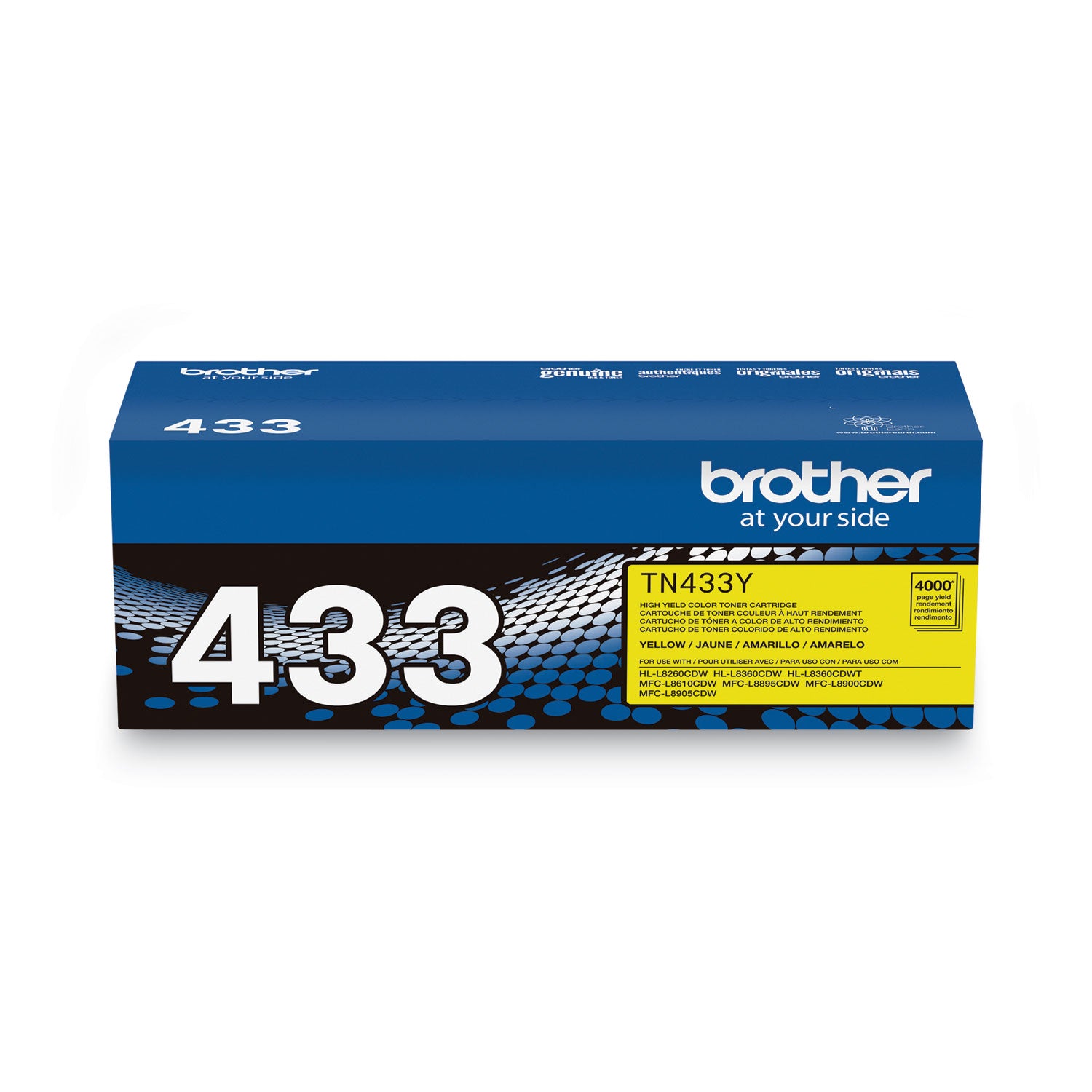 Brother TN433Y Original High Yield Laser Toner Cartridge - Yellow - 1 Each