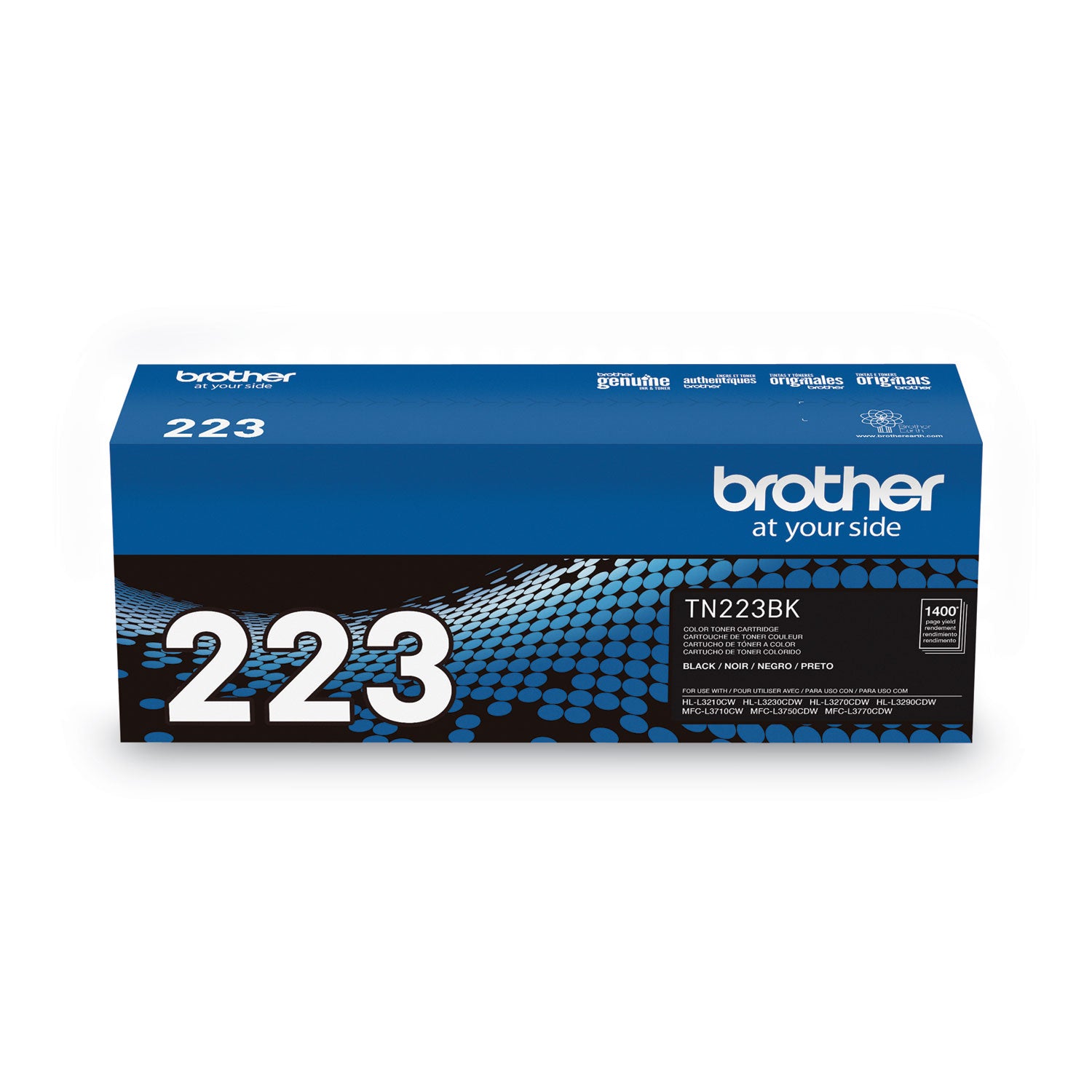 Brother TN-223BK Original Standard Yield Laser Toner Cartridge - Black - 1 Each