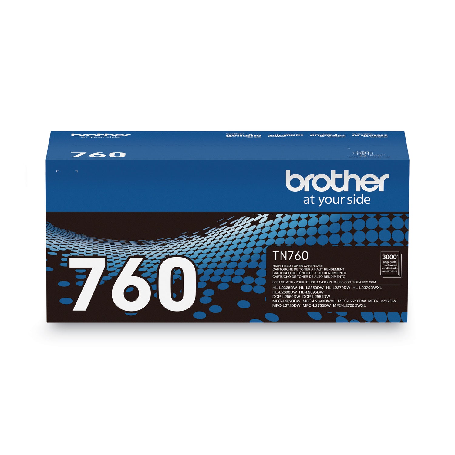 Brother TN-760 Original High Yield Laser Toner Cartridge - Black - 1 Each