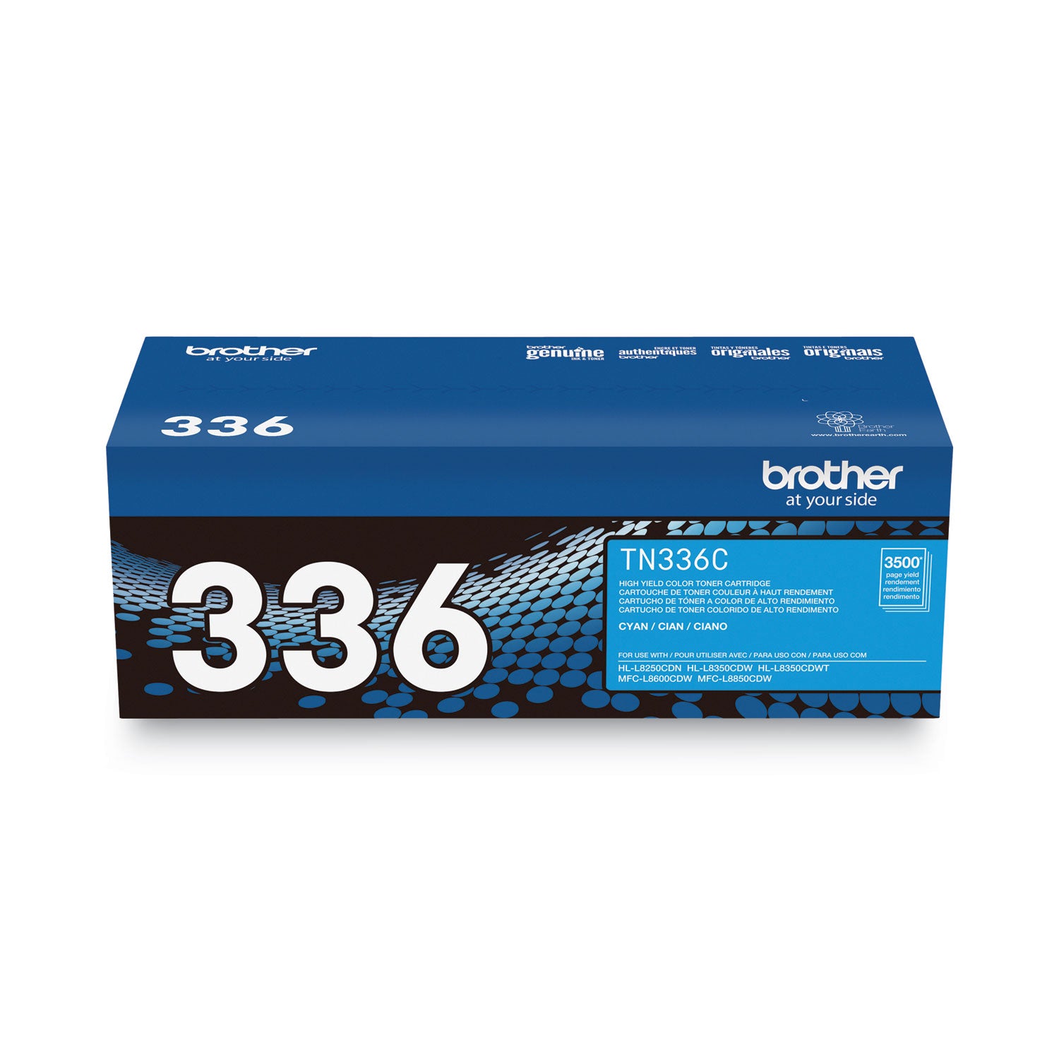 Brother TN336C Original High Yield Laser Toner Cartridge - Cyan - 1 Each