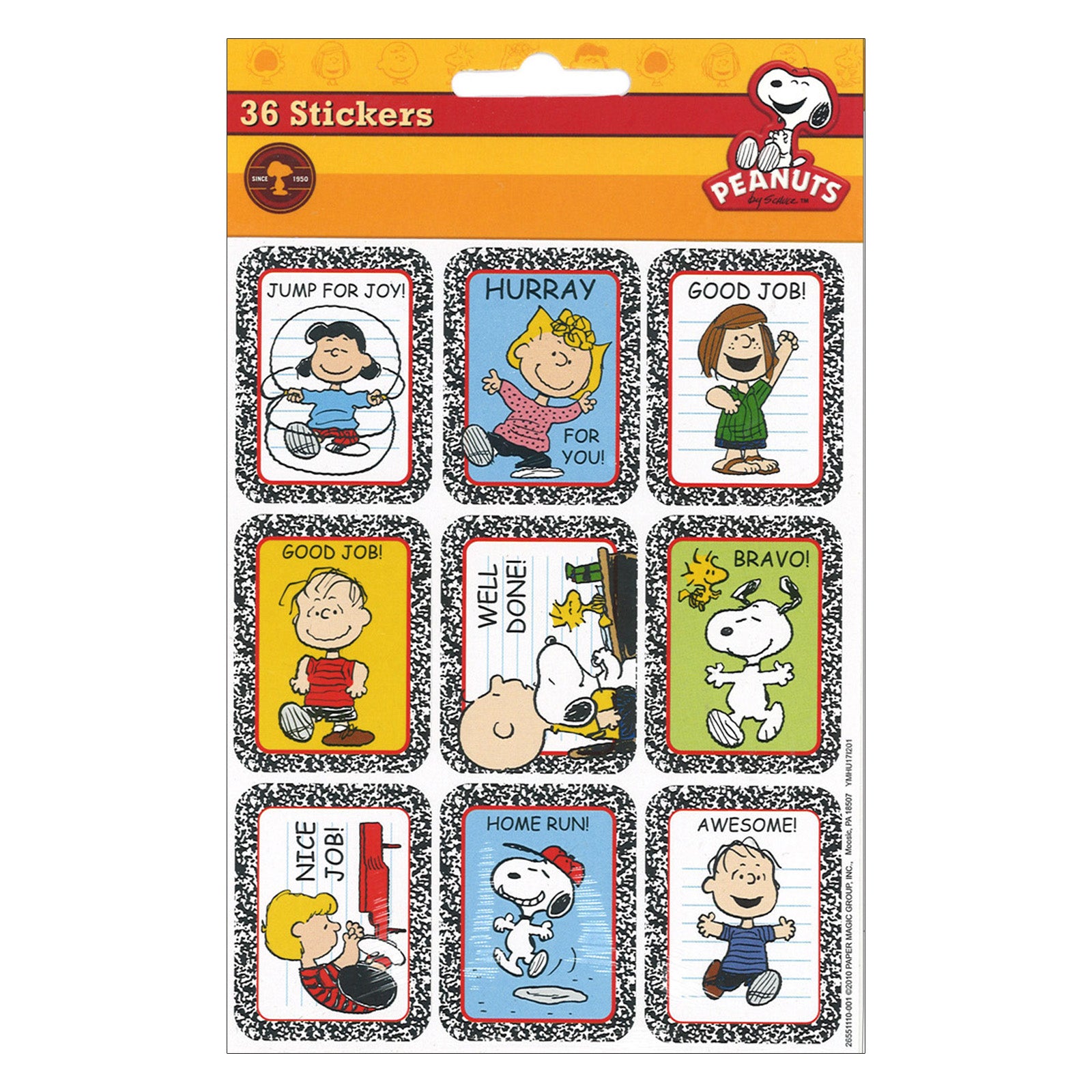 Peanuts® Motivational Sticker, Pack of 36