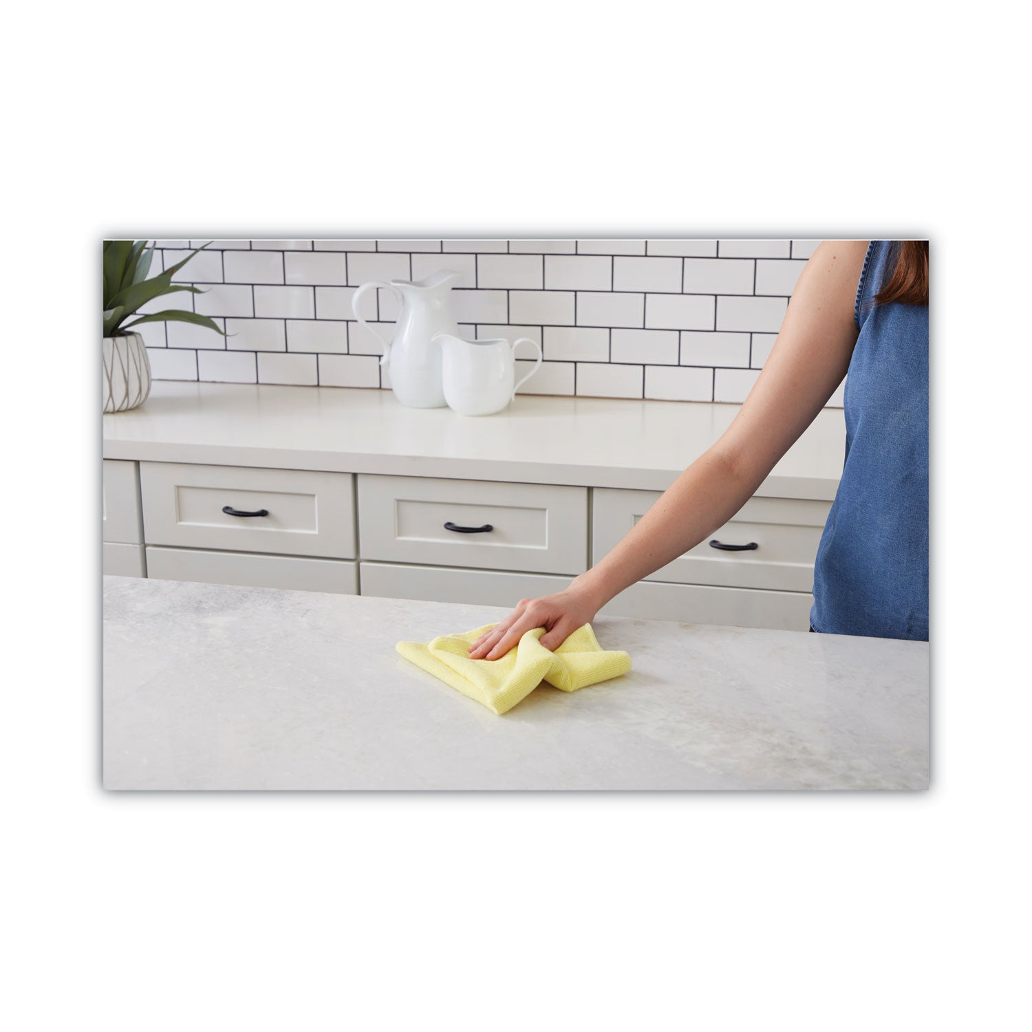 Microfiber Cleaning Cloths, 16 X 16, Yellow, 24/pack
