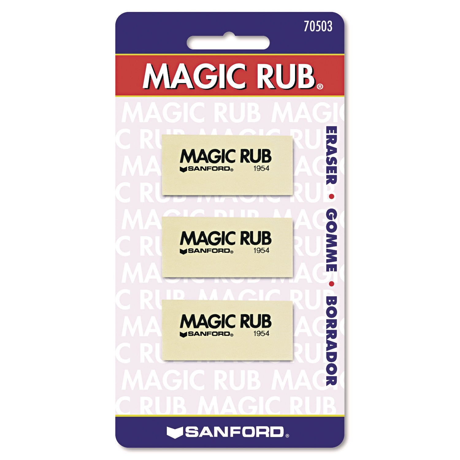 Prismacolor Magic Rub Eraser - White - Vinyl - 1" Width x 2.3" Height x 0.4" Depth - 1 Pack - Non-marring, Non-smudge, Smear Resistant