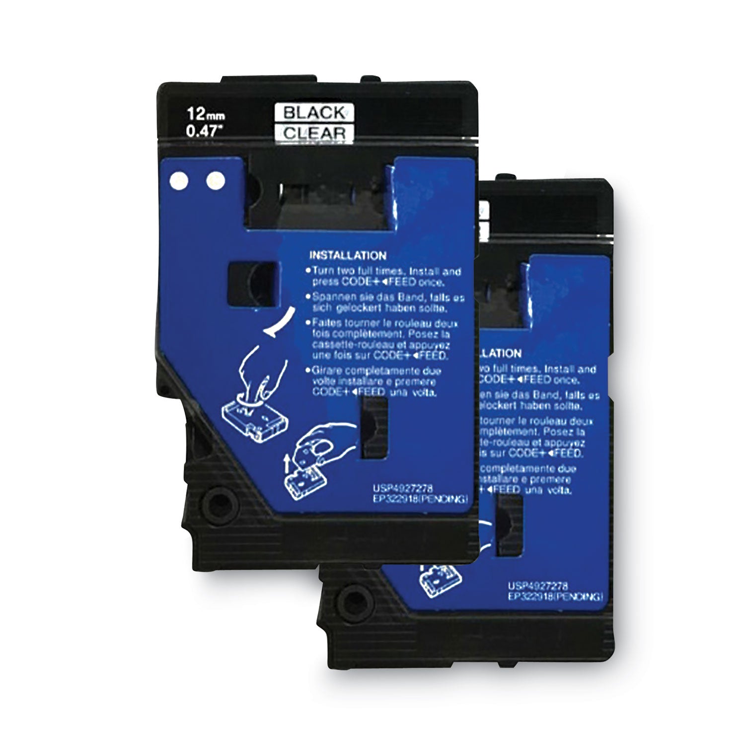 P-touch TC Laminated Tape Cartridges - x 1/2" Width x 25" Length - Direct Thermal - Clear - Water Resistant - Laminated - Grease Resistant - 2 / Pack