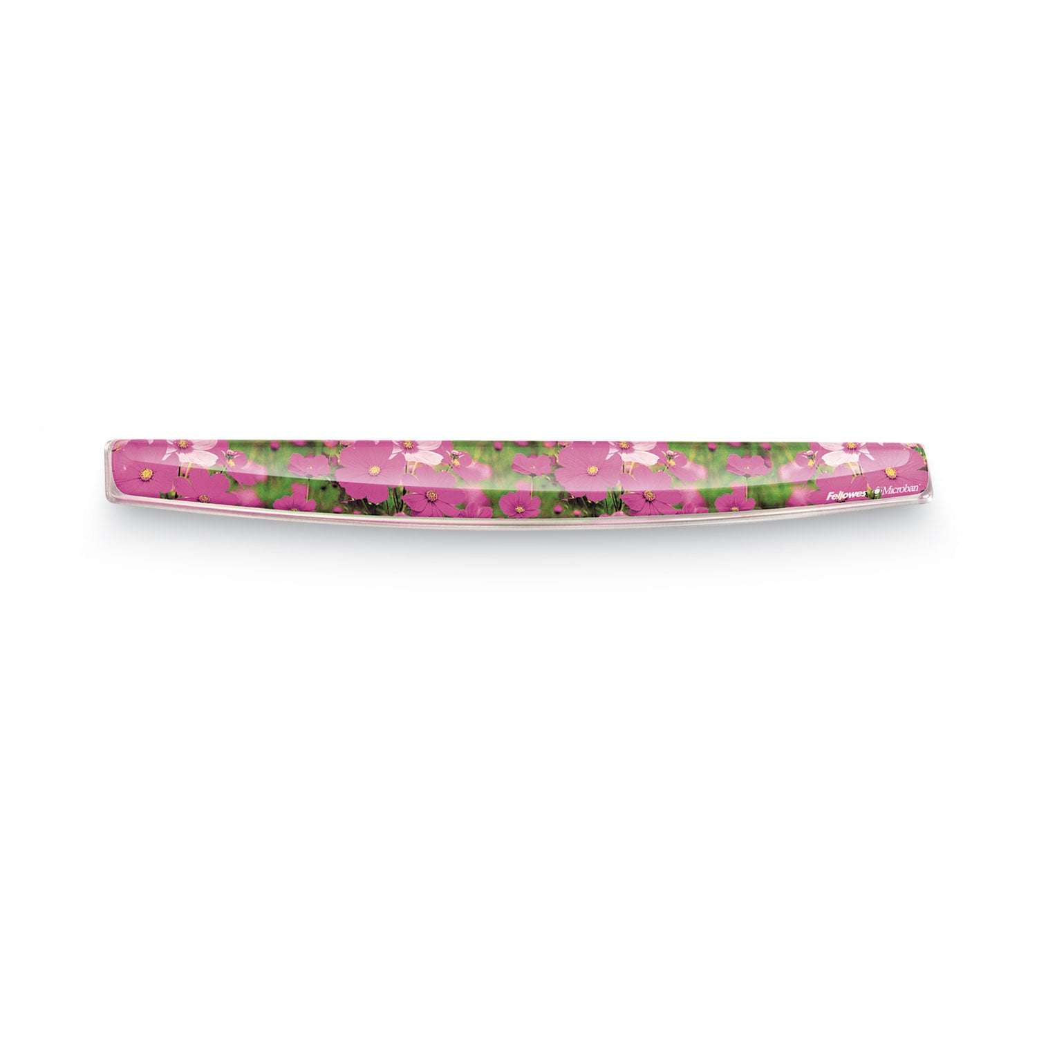 Fellowes Microban Photo Gel Keyboard Wrist Rest - Pink Flowers - 0.75" Height x 18.56" Width x 2.31" Depth - Multicolor - Rubber, Gel - Stain Resistant, Skid Proof - 1 Each