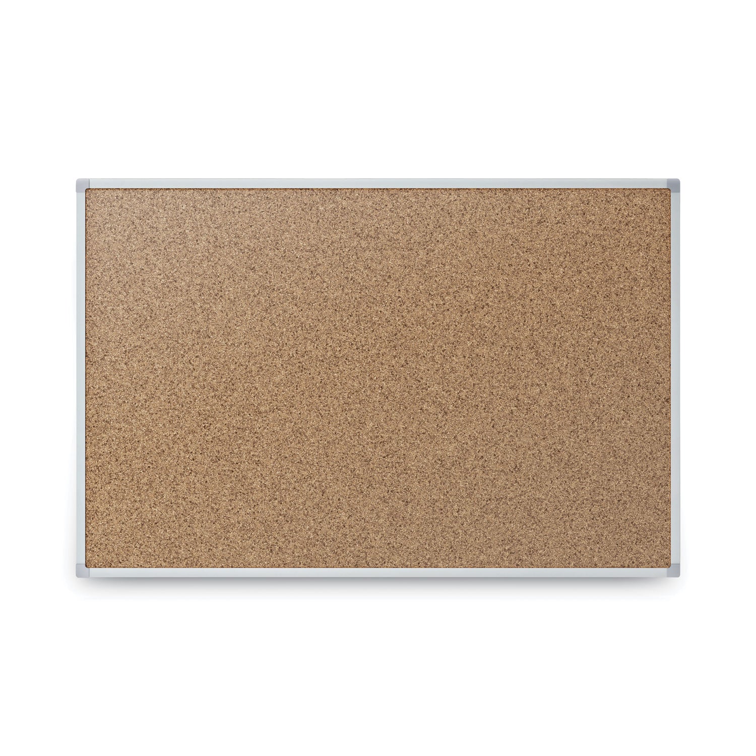 Mead Classic Cork Bulletin Board - 24" Board Height x 18" Board Width - Natural Cork Surface - Self-healing - Silver Aluminum Frame - 1 Each