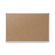 Mead Classic Cork Bulletin Board - 24" Board Height x 18" Board Width - Natural Cork Surface - Self-healing - Silver Aluminum Frame - 1 Each
