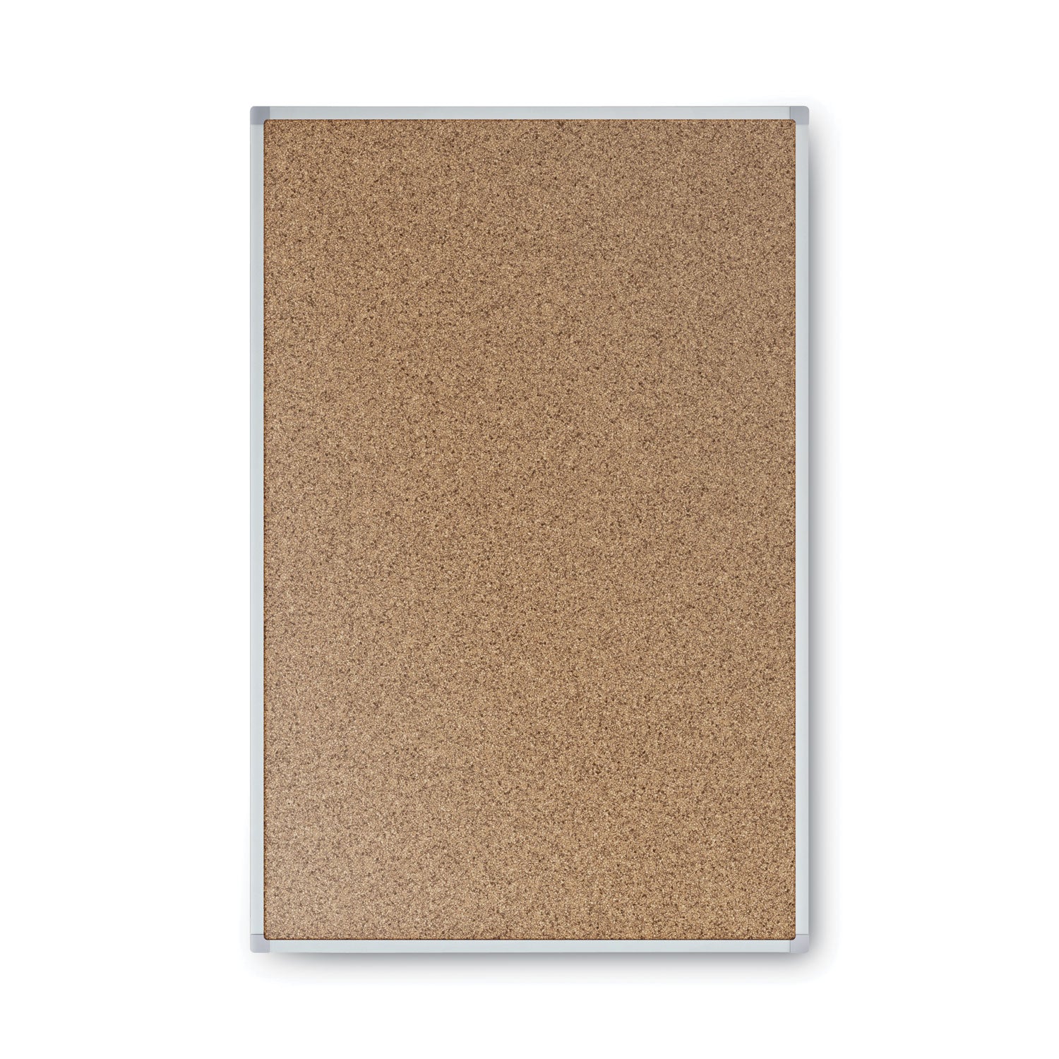 Mead Classic Cork Bulletin Board - 24" Board Height x 18" Board Width - Natural Cork Surface - Self-healing - Silver Aluminum Frame - 1 Each