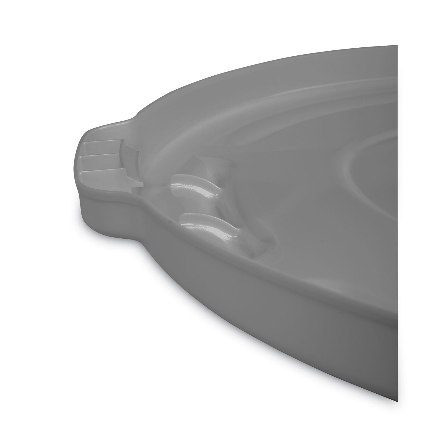 Rubbermaid Commercial Brute 55-Gallon Container Lid - Round - 29.1" Diameter - Plastic, High-density Polyethylene (HDPE) - Gray - 1 Each
