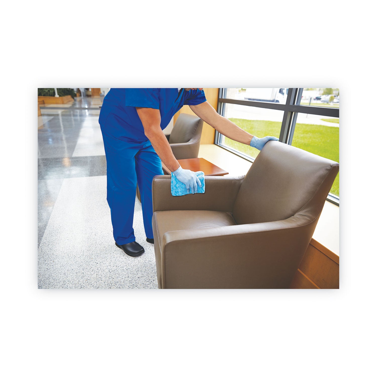 For Commercial - Cloth - 12" Length x 12" Width - Reusable, Durable, Bleach-safe, Launderable, Chemical Resistant - Blue - 24 / Pack