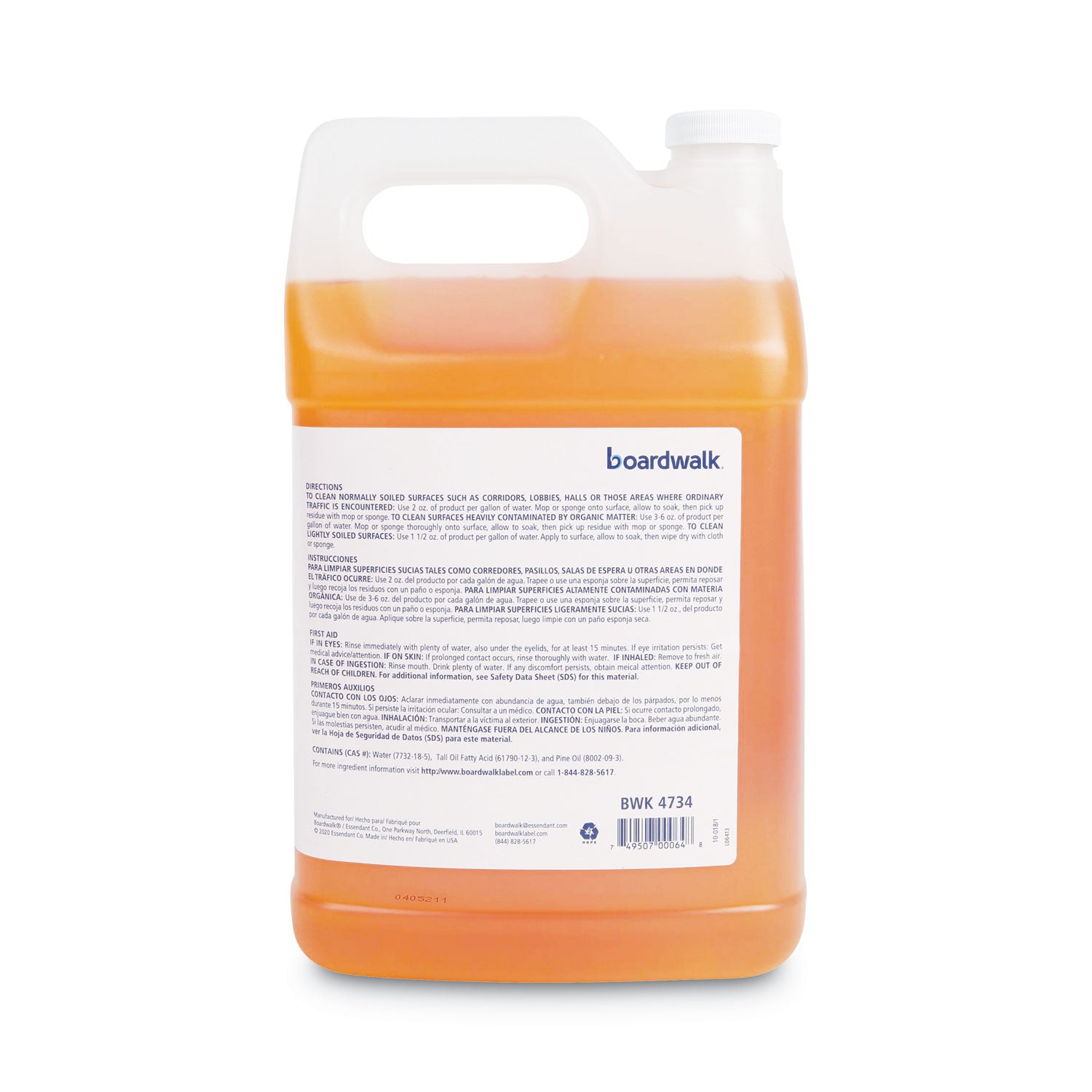 Industrial Strength Cleaner, Pine Scent, 1 gal Bottle, 4/Carton