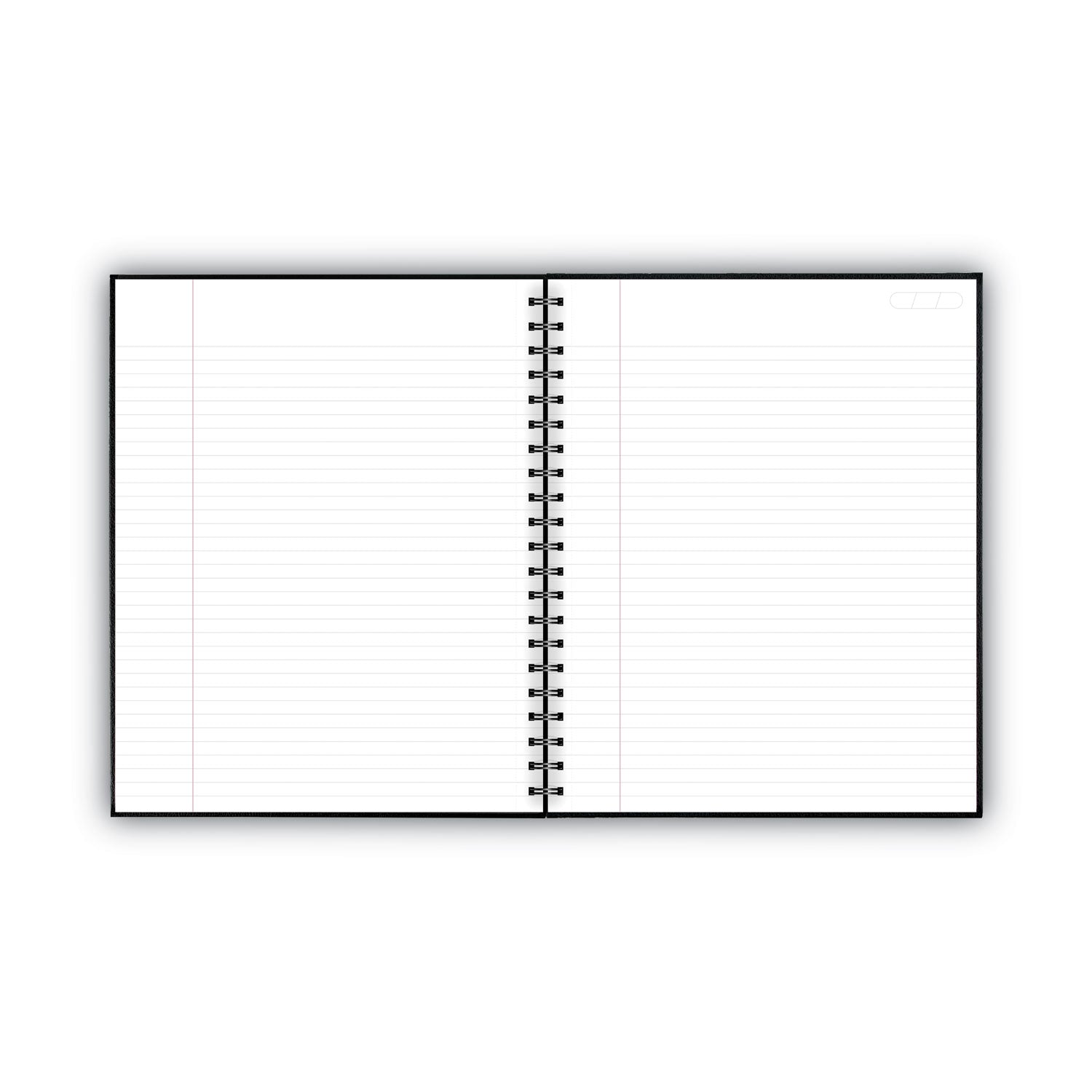 96 Sheets - Wire Bound - 0.28" Ruled - 20 lb Basis Weight - Letter - 8 1/2" x 11" Sheet Size - White Paper - Black Linen Cover - Pocket, Tab, Bond Paper, Perforated, Bleed-free - 1 Each