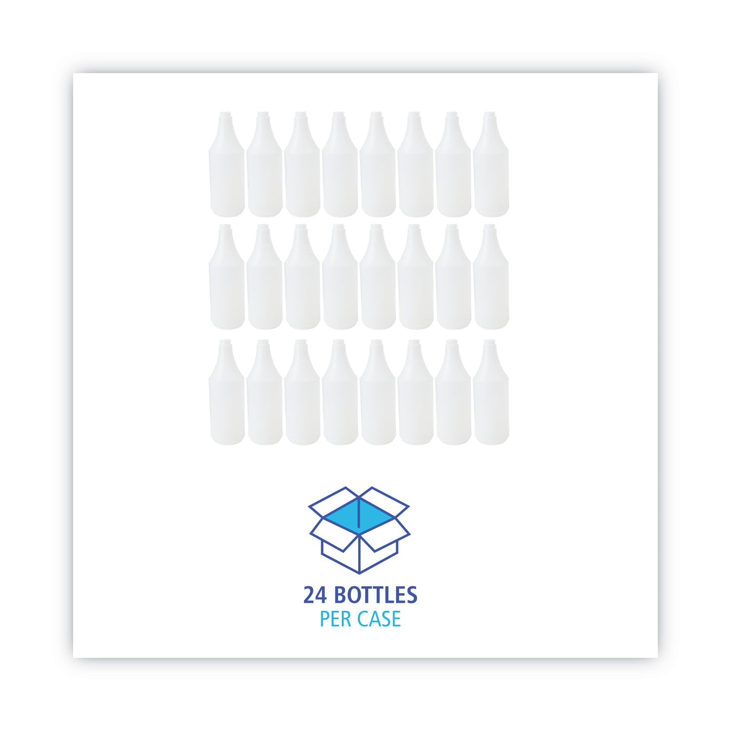 Embossed Plastic Spray Bottle, 32 oz, Clear, 24/Carton