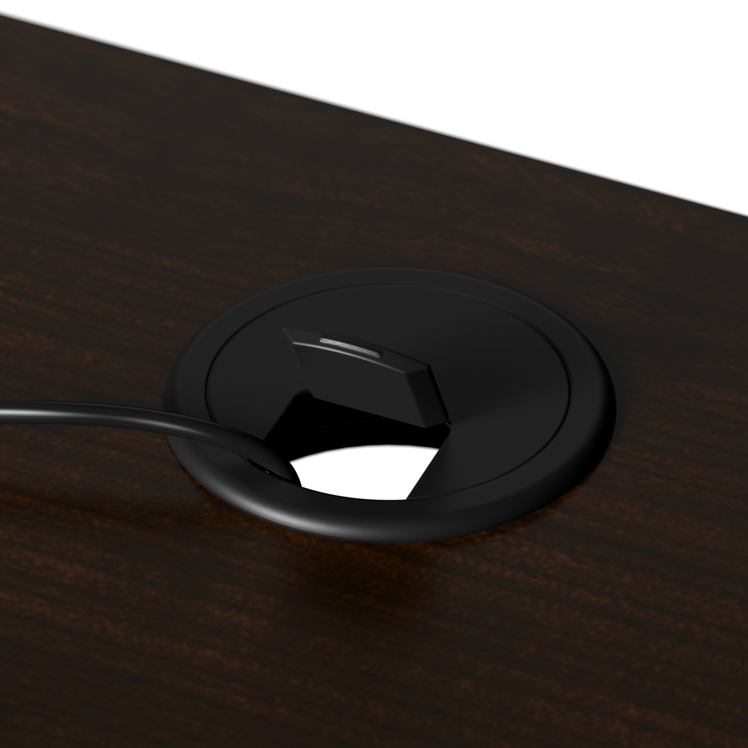Bush Business Furniture Arrive 72W x 72D L Shaped Reception Desk with Counter and Mobile File Cabinet in Mocha Cherry - 71.02" Width x 71.14" Depth x 40.35" Height