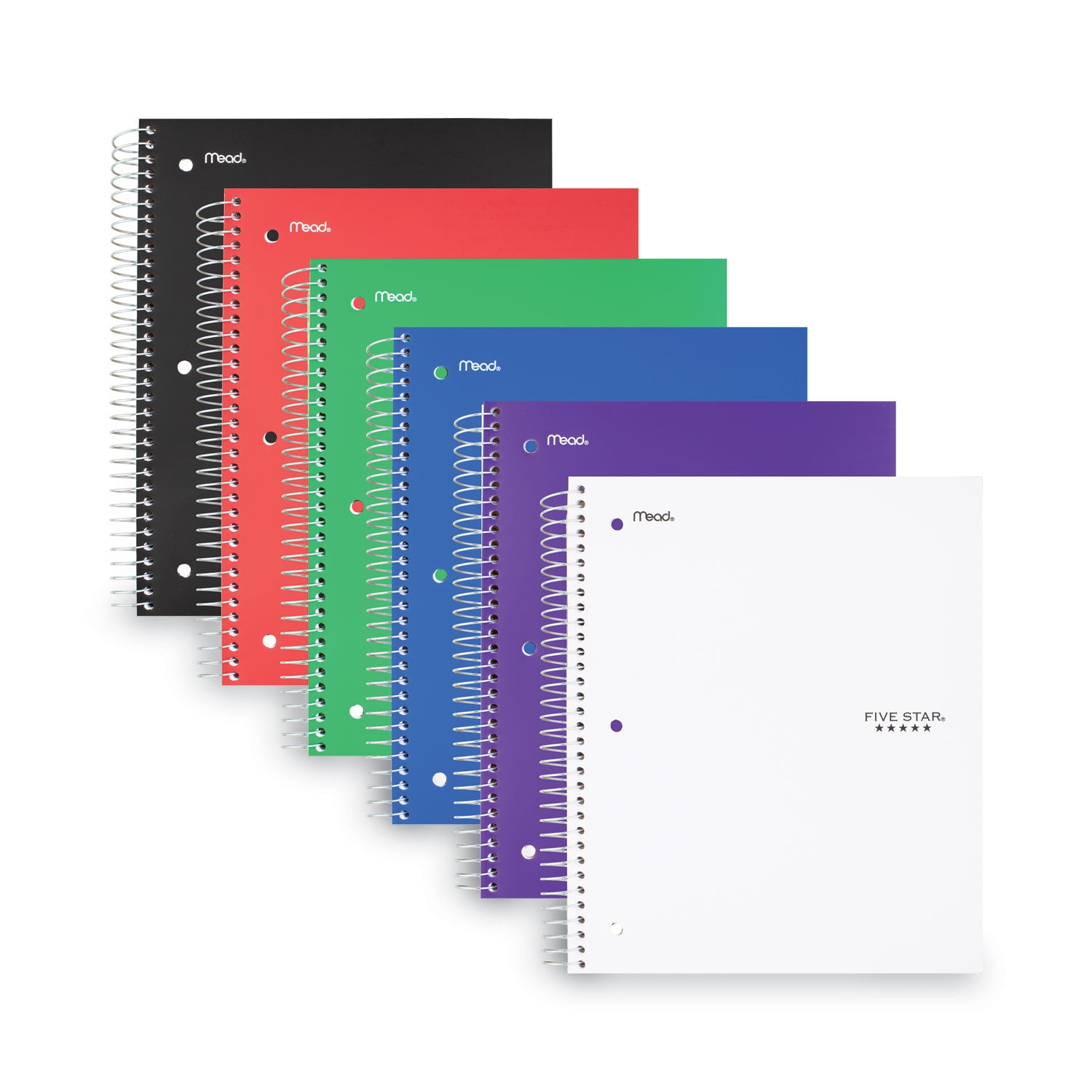 Wirebound Notebook, 3-Subject, Wide/Legal Rule, Randomly Assorted Cover Color (Set 6), (150) 10.5 x 8 Sheets