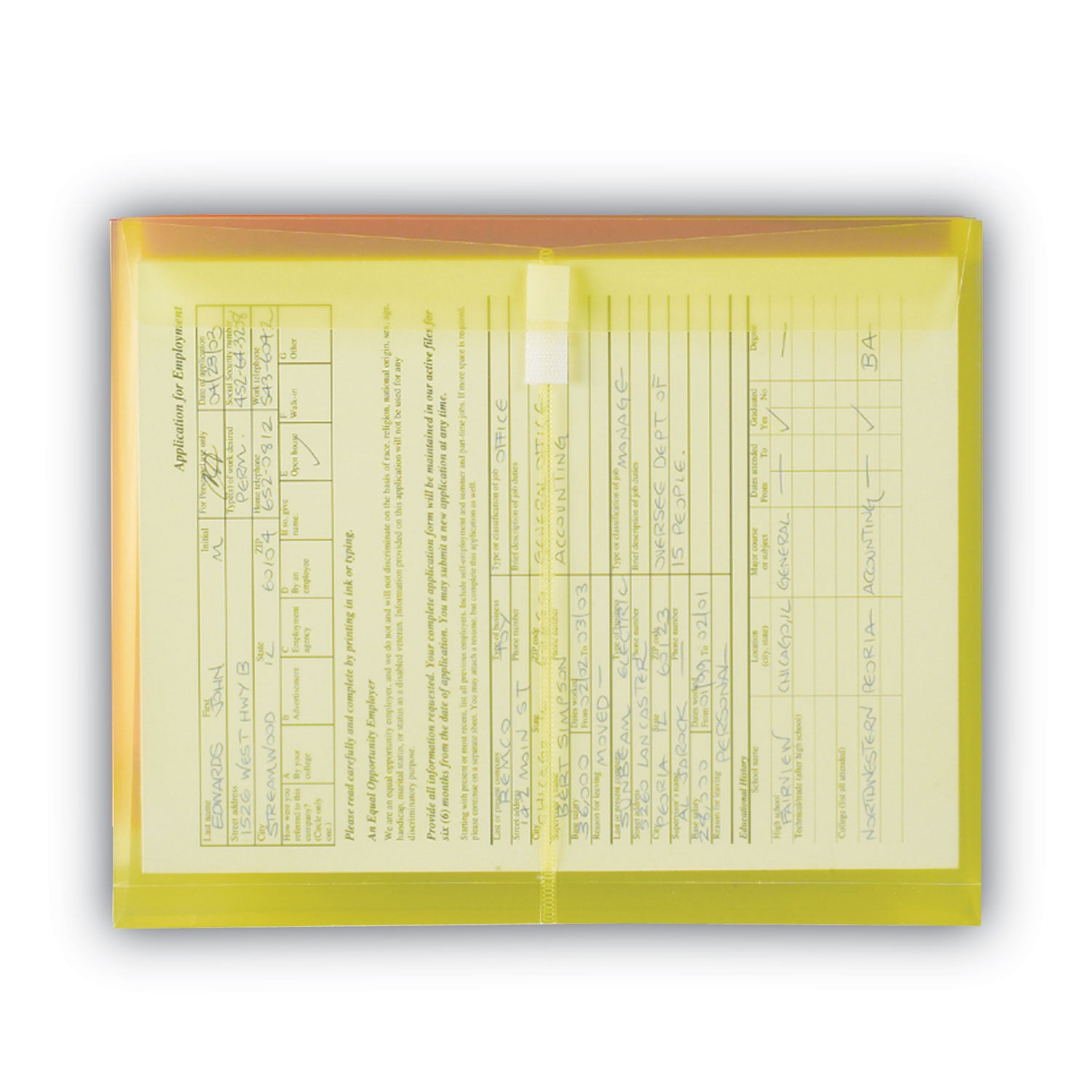 Smead Letter Filing Envelope - 8 1/2" x 11" - 1 1/4" Expansion - Polypropylene - Blue, Green, Purple, Red, Smoke, Yellow - 6 / Pack
