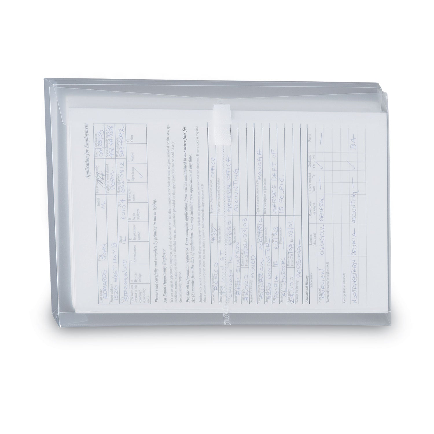 Smead Side-Load Poly Envelope, Letter Size, 8.5" x 11", 1.25" Expansion, Clear Polypropylene, 5 Pack