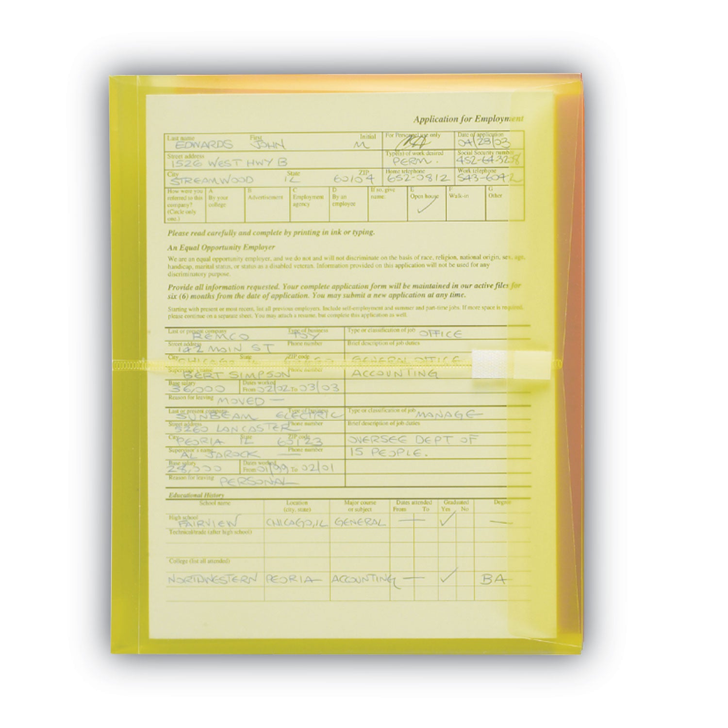 Smead Letter Filing Envelope - 8 1/2" x 11" - 1 1/4" Expansion - Polypropylene - Blue, Green, Purple, Red, Smoke, Yellow - 6 / Pack