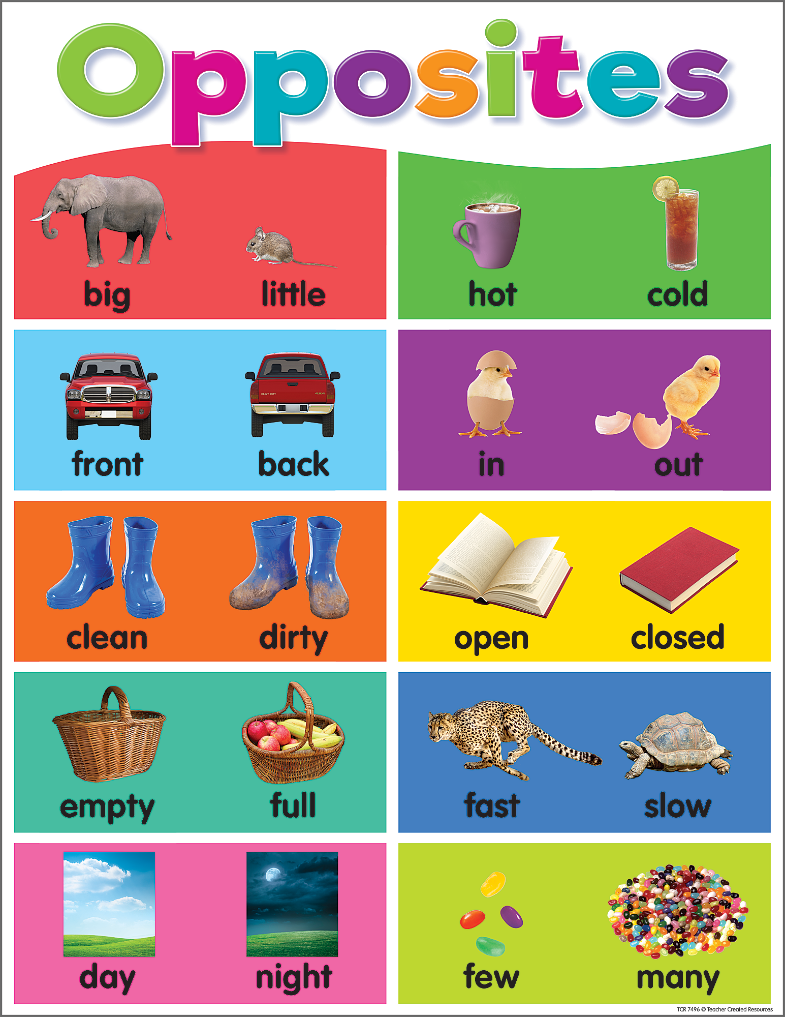 Colorful Opposites Chart