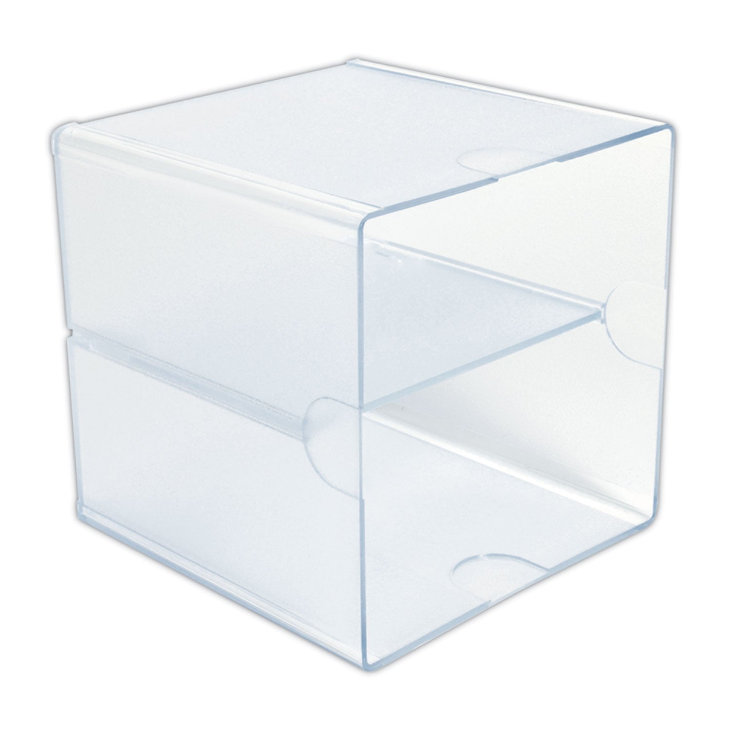 Deflecto Stackable Cube Organizer - 2 Compartment(s) - 6" Height x 6" Width x 6" Depth - Desktop - Stackable - Clear - Plastic - 1 Each
