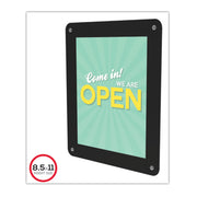 8.5" Width x 11" Height - Rectangular Shape - Glass-mountable, Window-mountable - Double Sided - UV Protected, Heat Resistant, Suction Cup - Restaurant, Door, Wall, Glass - Black - 1 Each