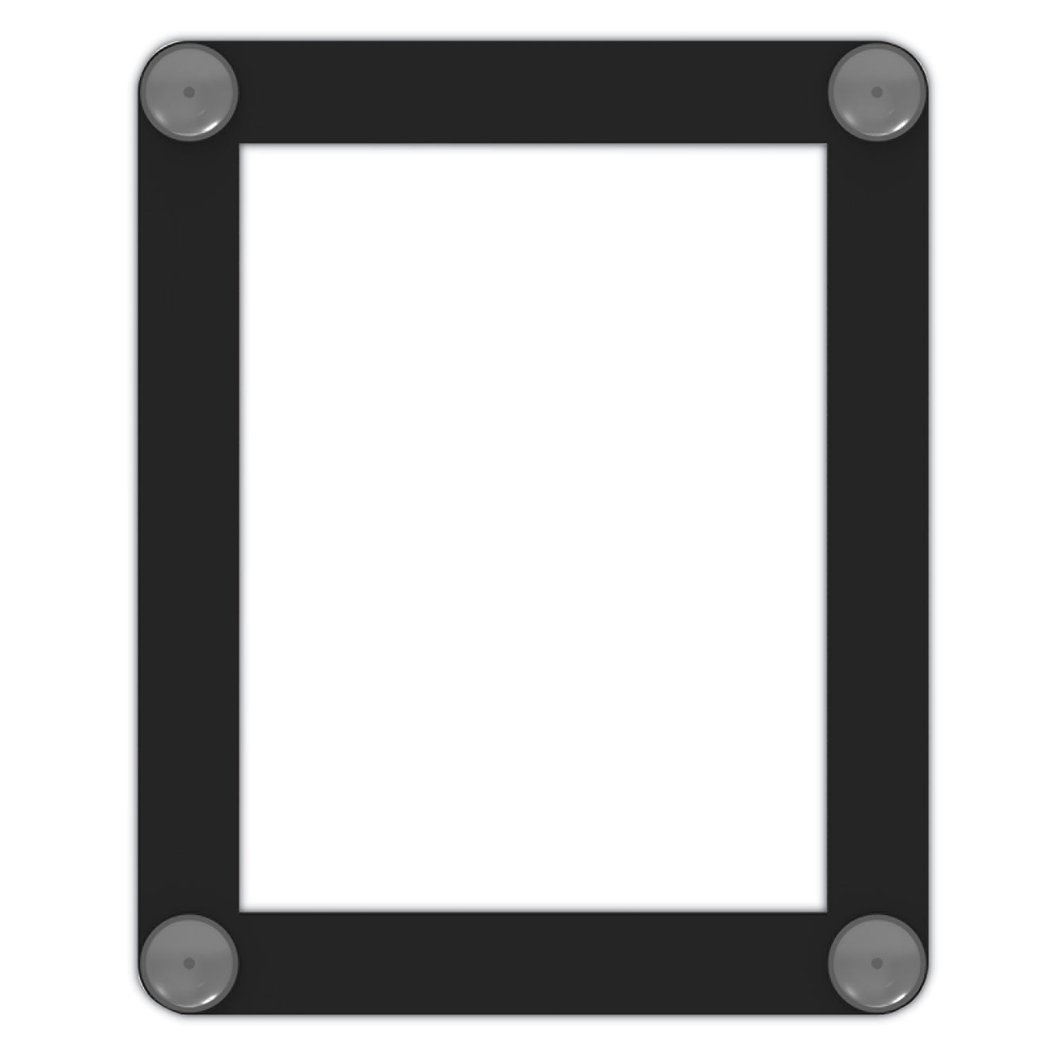 8.5" Width x 11" Height - Rectangular Shape - Glass-mountable, Window-mountable - Double Sided - UV Protected, Heat Resistant, Suction Cup - Restaurant, Door, Wall, Glass - Black - 1 Each