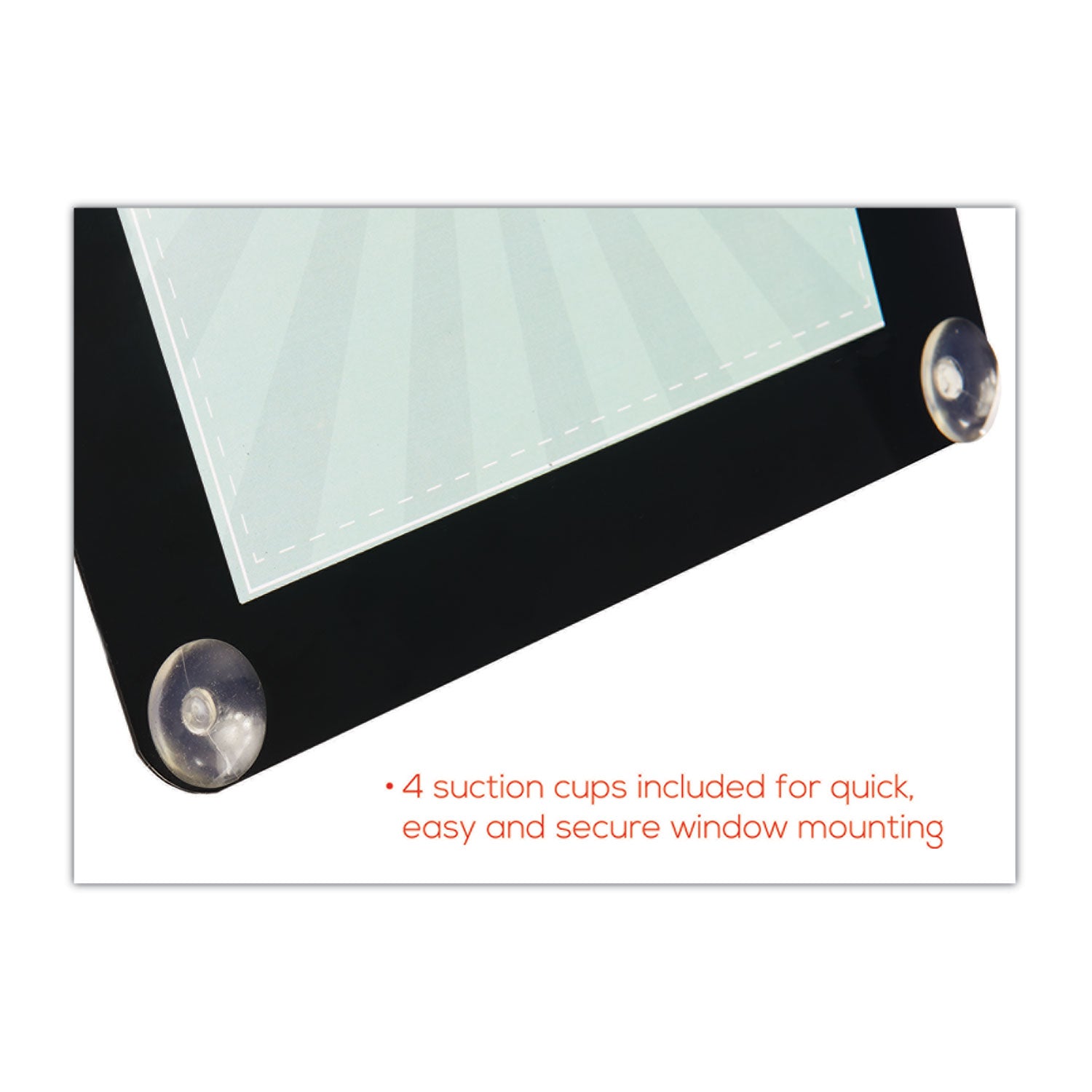 8.5" Width x 11" Height - Rectangular Shape - Glass-mountable, Window-mountable - Double Sided - UV Protected, Heat Resistant, Suction Cup - Restaurant, Door, Wall, Glass - Black - 1 Each
